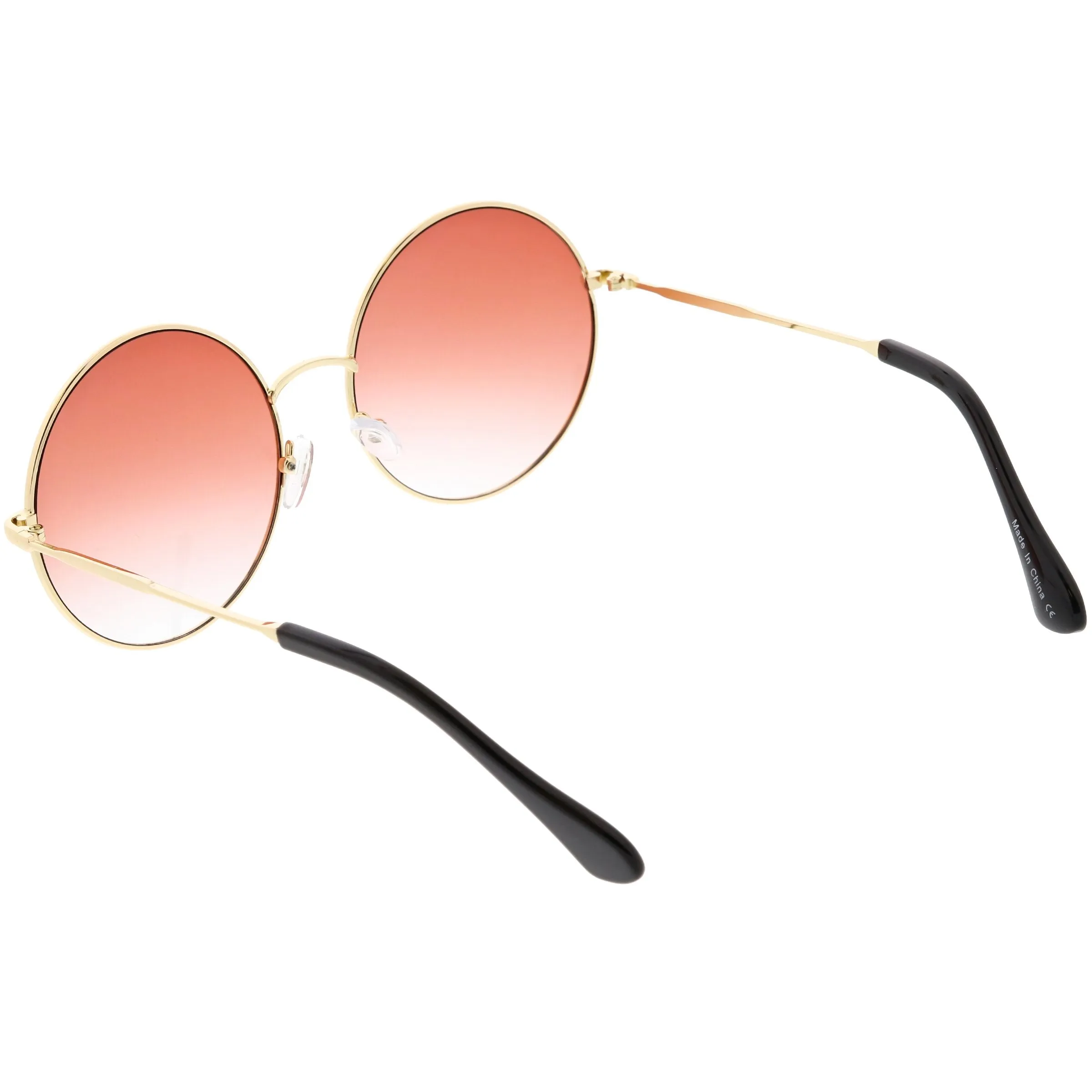 Retro Oversize Color Tone Disco Round Metal Sunglasses C848