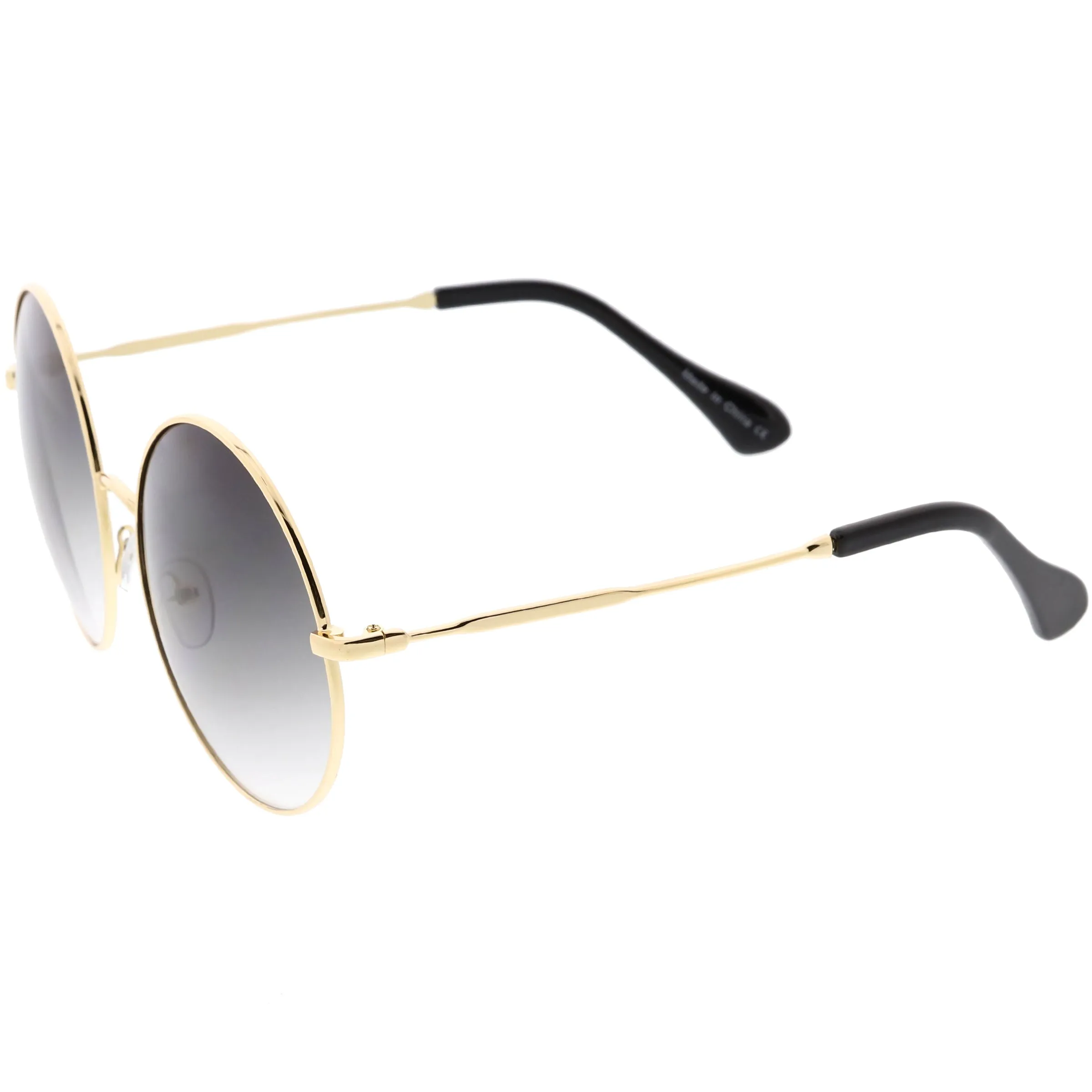 Retro Oversize Color Tone Disco Round Metal Sunglasses C848