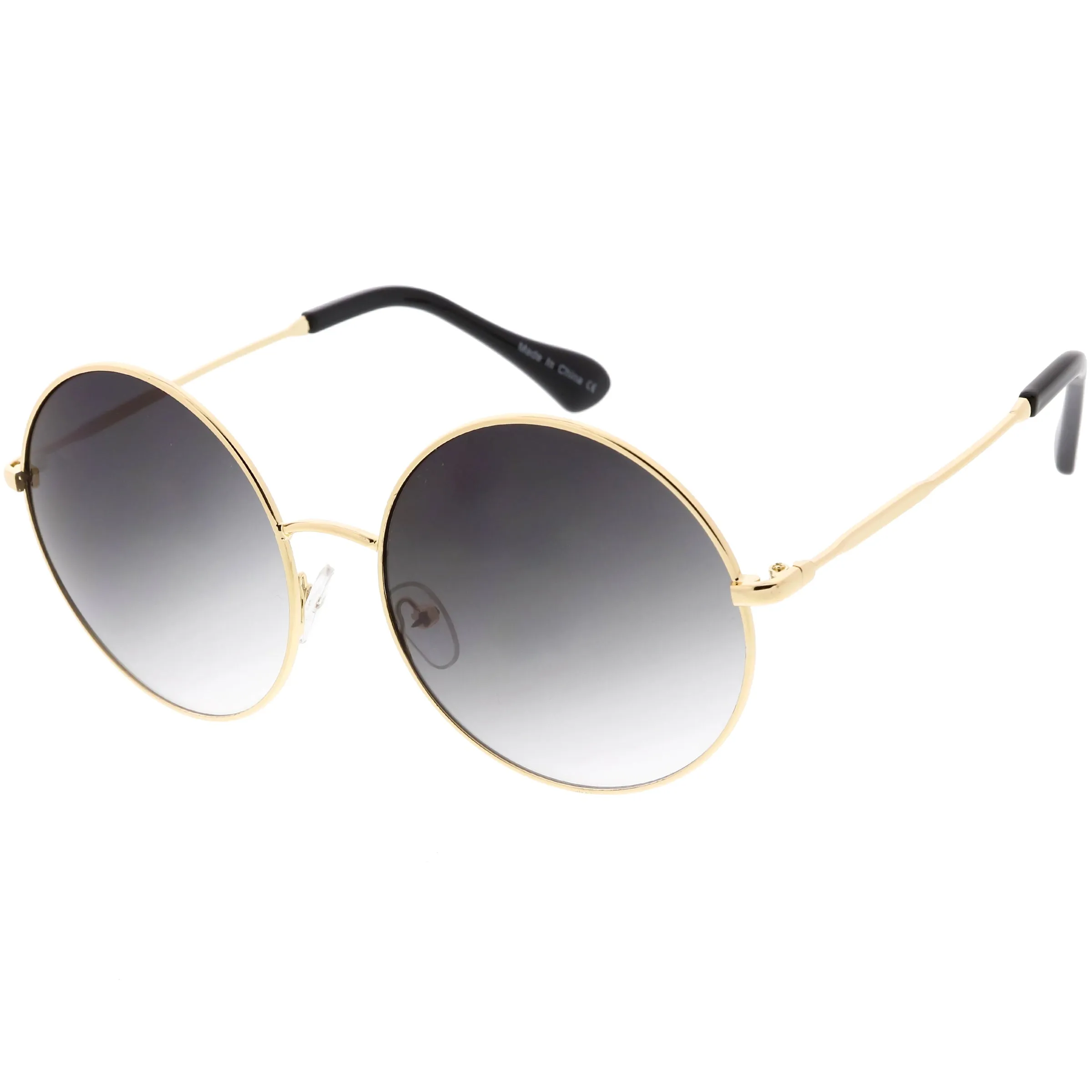 Retro Oversize Color Tone Disco Round Metal Sunglasses C848