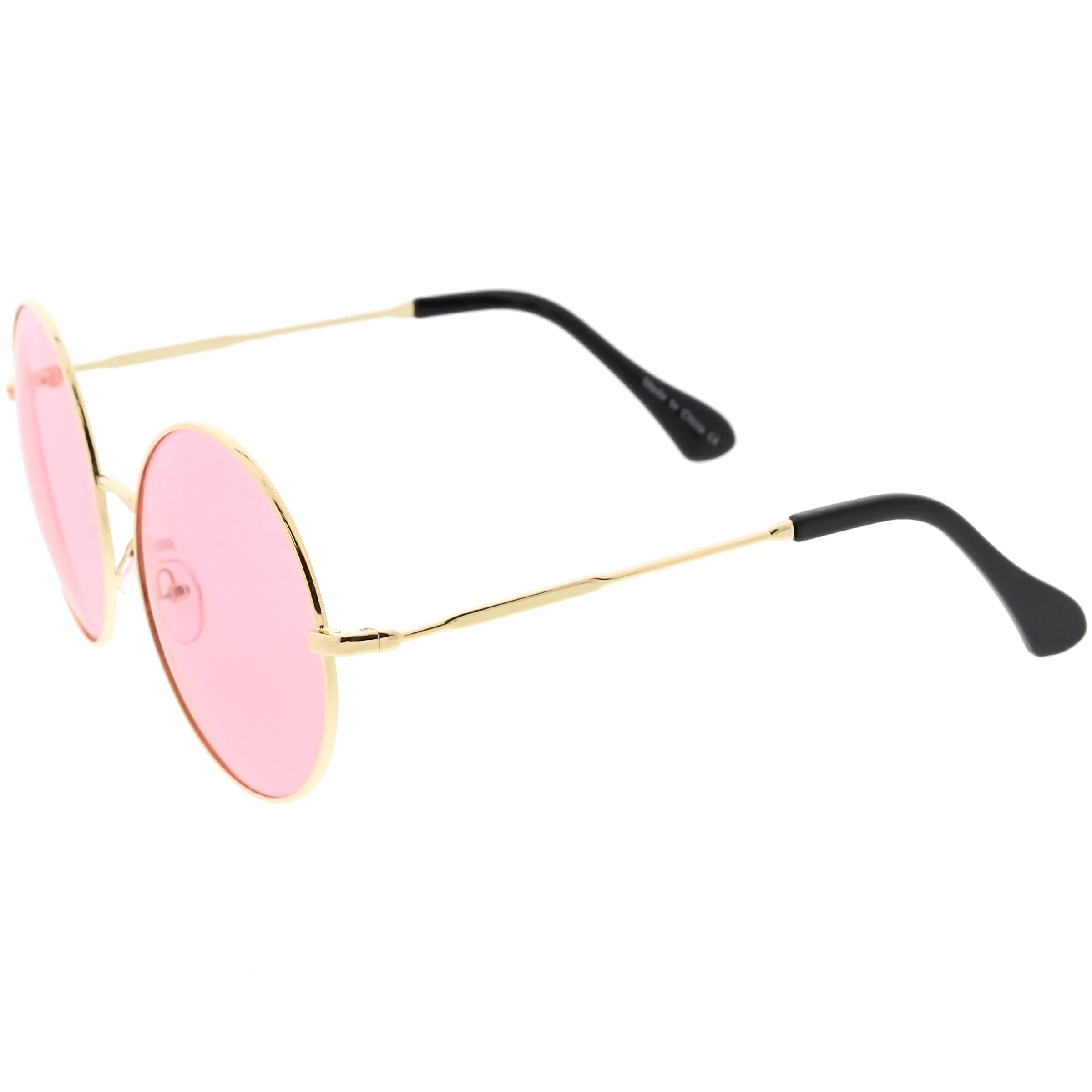 Retro Oversize Color Tone Disco Round Metal Sunglasses C848