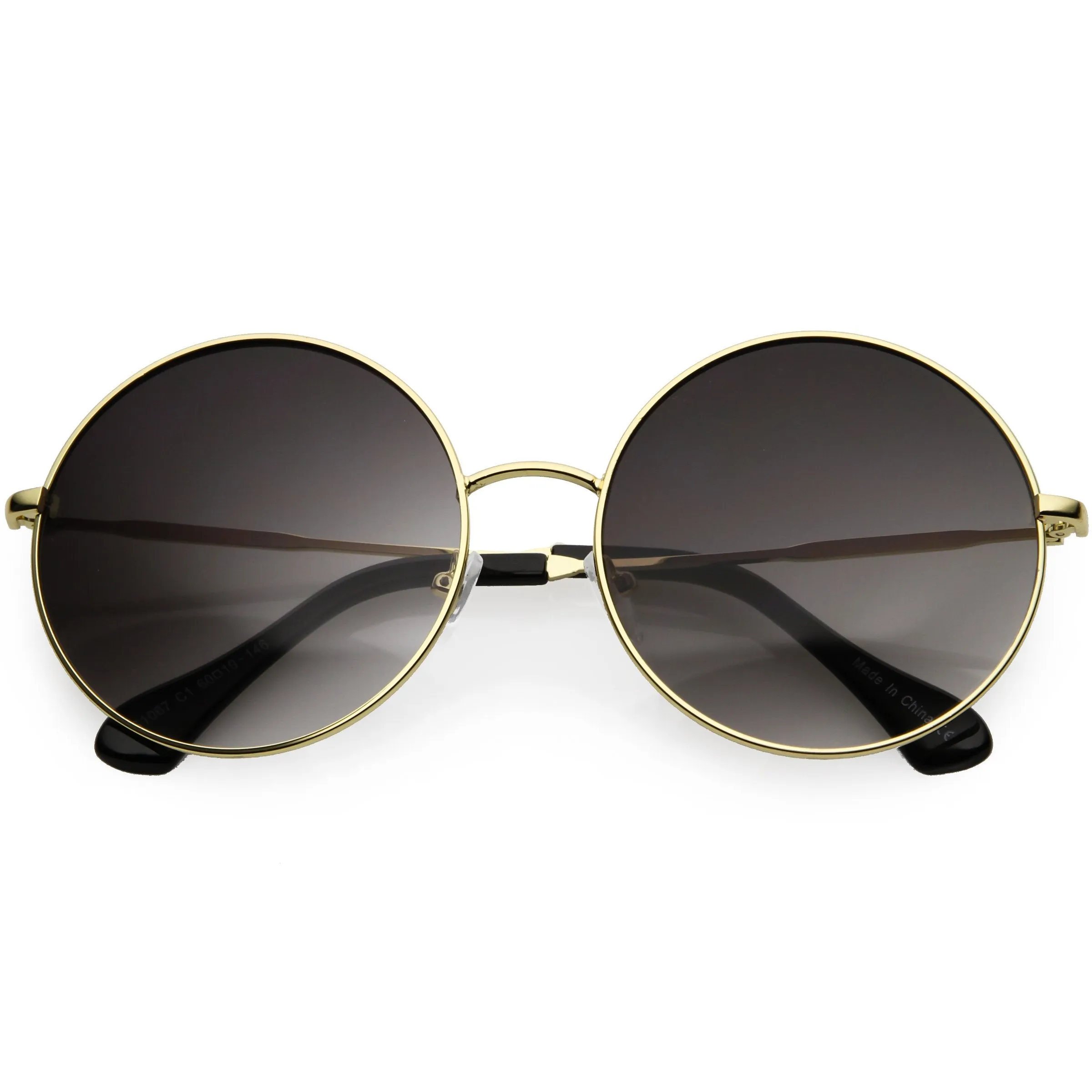 Retro Oversize Color Tone Disco Round Metal Sunglasses C848