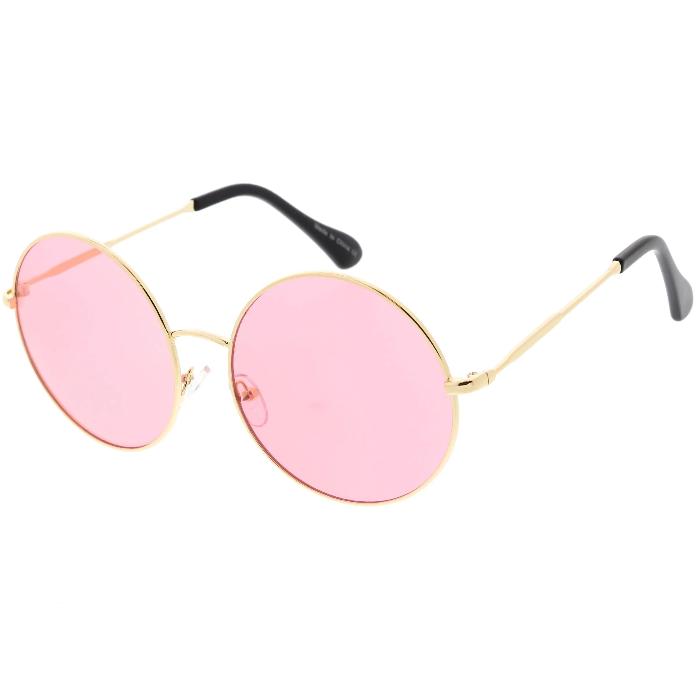 Retro Oversize Color Tone Disco Round Metal Sunglasses C848