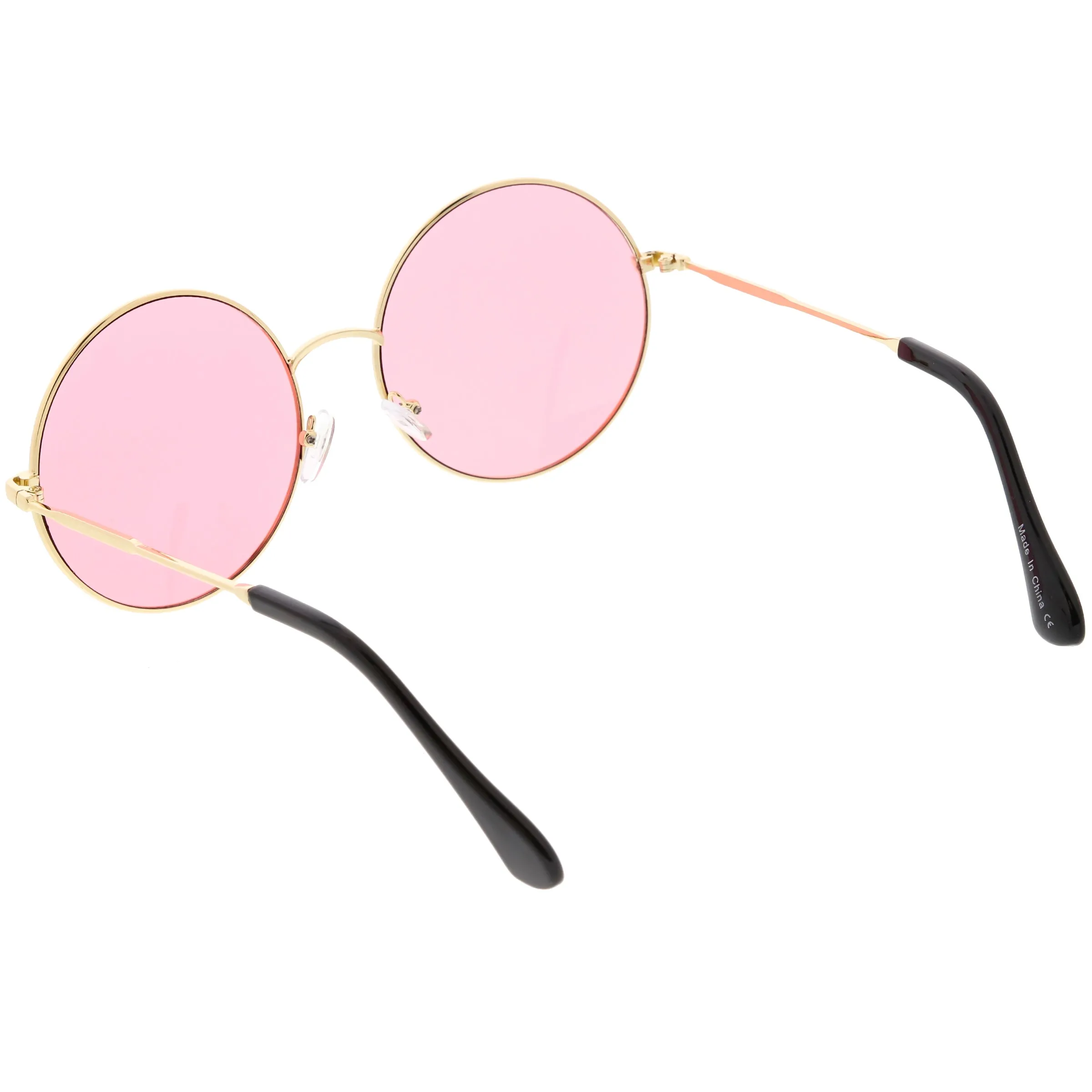 Retro Oversize Color Tone Disco Round Metal Sunglasses C848