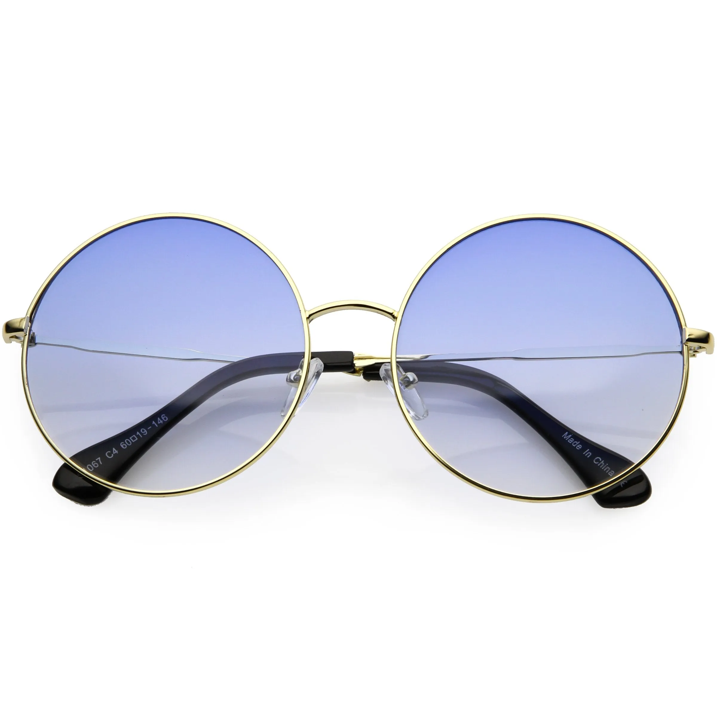 Retro Oversize Color Tone Disco Round Metal Sunglasses C848