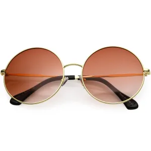 Retro Oversize Color Tone Disco Round Metal Sunglasses C848