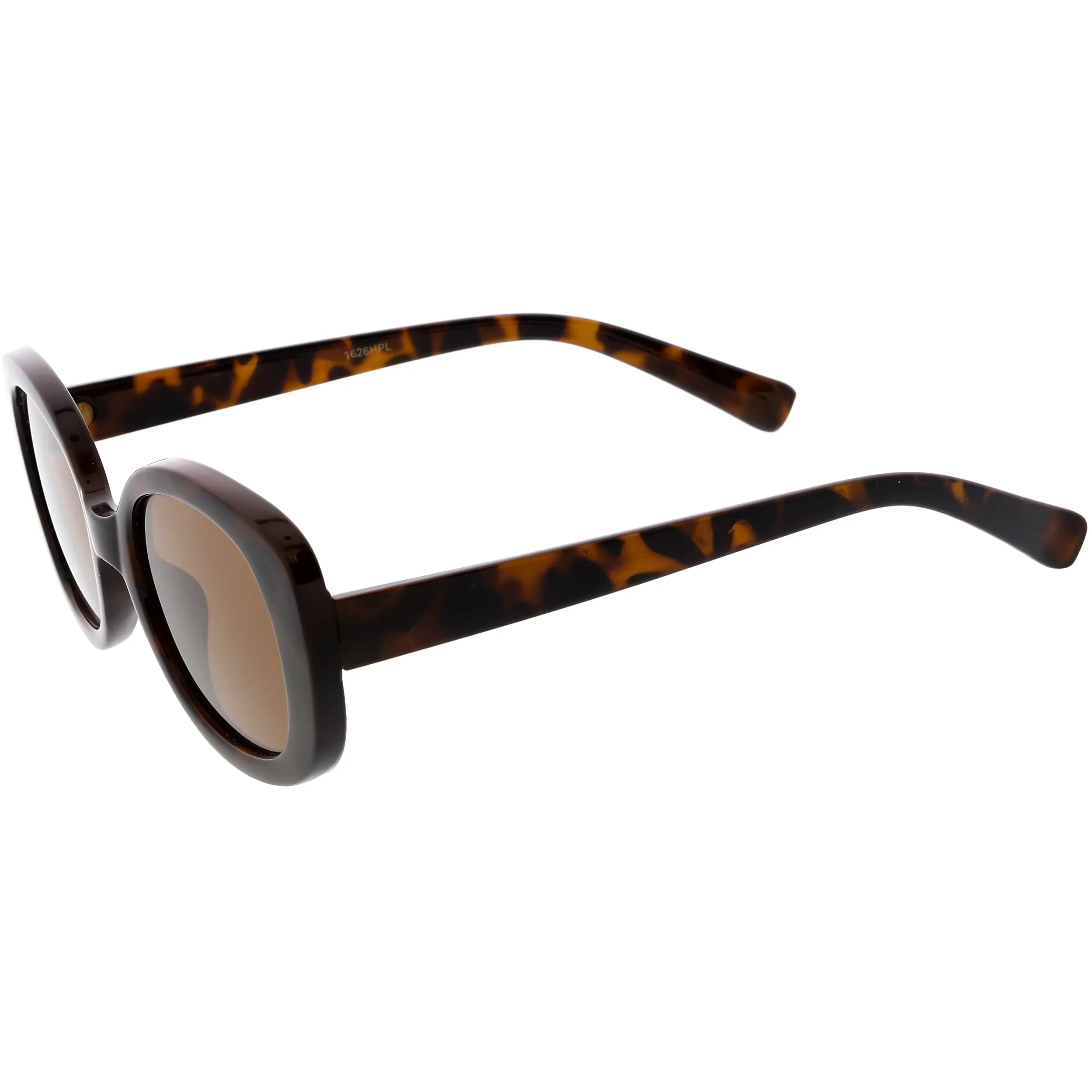 Retro Polarized Lens Wide Arms Oval Sunglasses C926