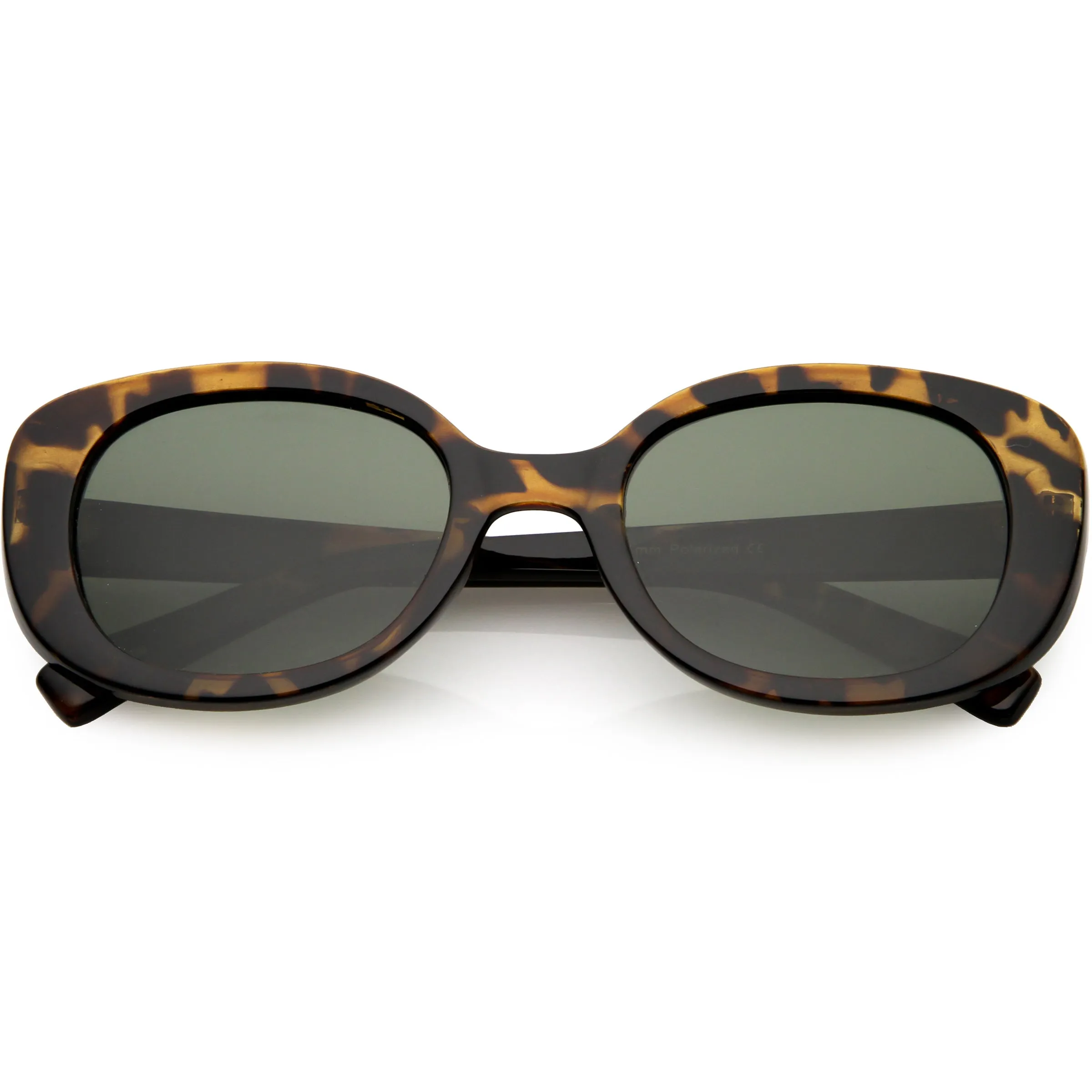 Retro Polarized Lens Wide Arms Oval Sunglasses C926