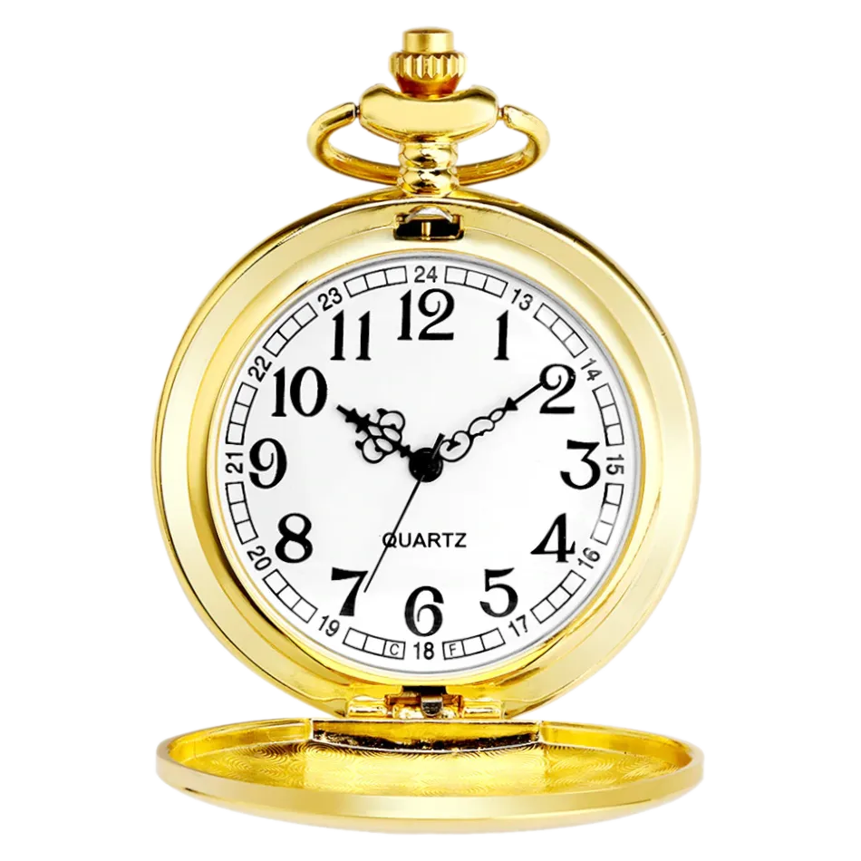 Rich Gold Analog Quartz Pocket Watch