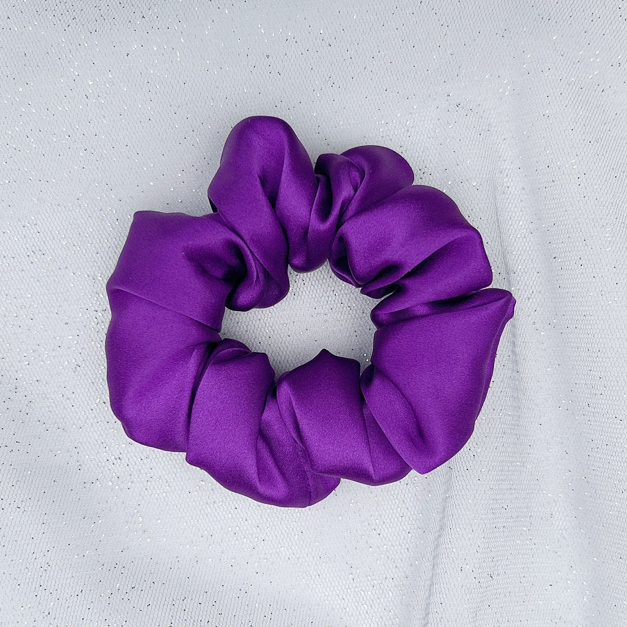 Silk Scrunchie in Purple Mulberry Silk