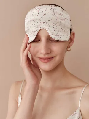 SILKINC White Peony Eye Mask and Scrunchie Gift Set