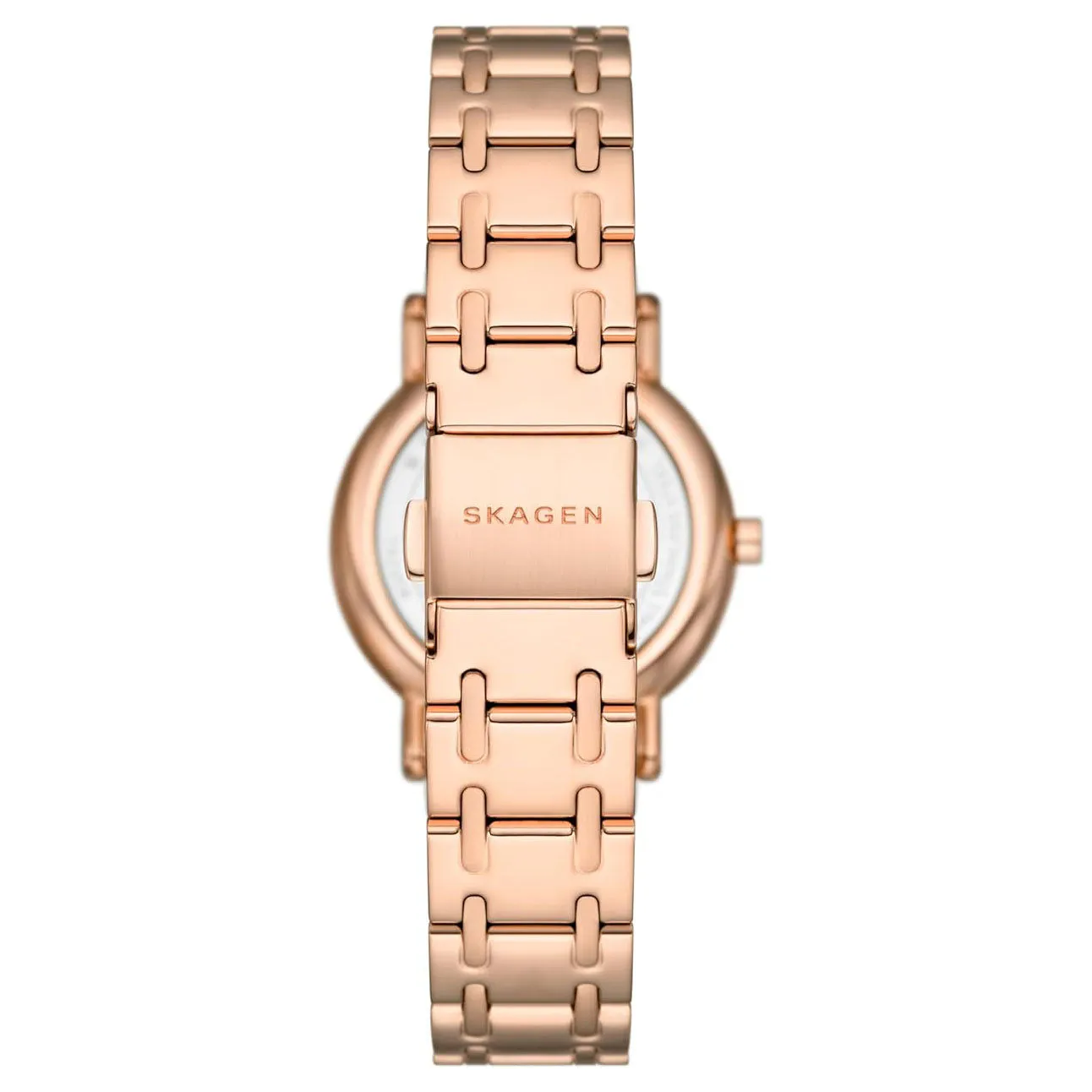Skagen Signatur Lille Women's Rose Gold Dial Rose Gold Stainless Steel Band Analog Quartz Two-Hand Silver Watch - SKW3125