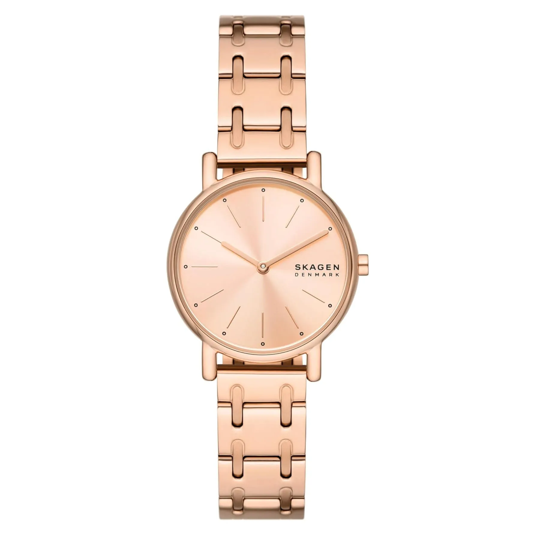 Skagen Signatur Lille Women's Rose Gold Dial Rose Gold Stainless Steel Band Analog Quartz Two-Hand Silver Watch - SKW3125