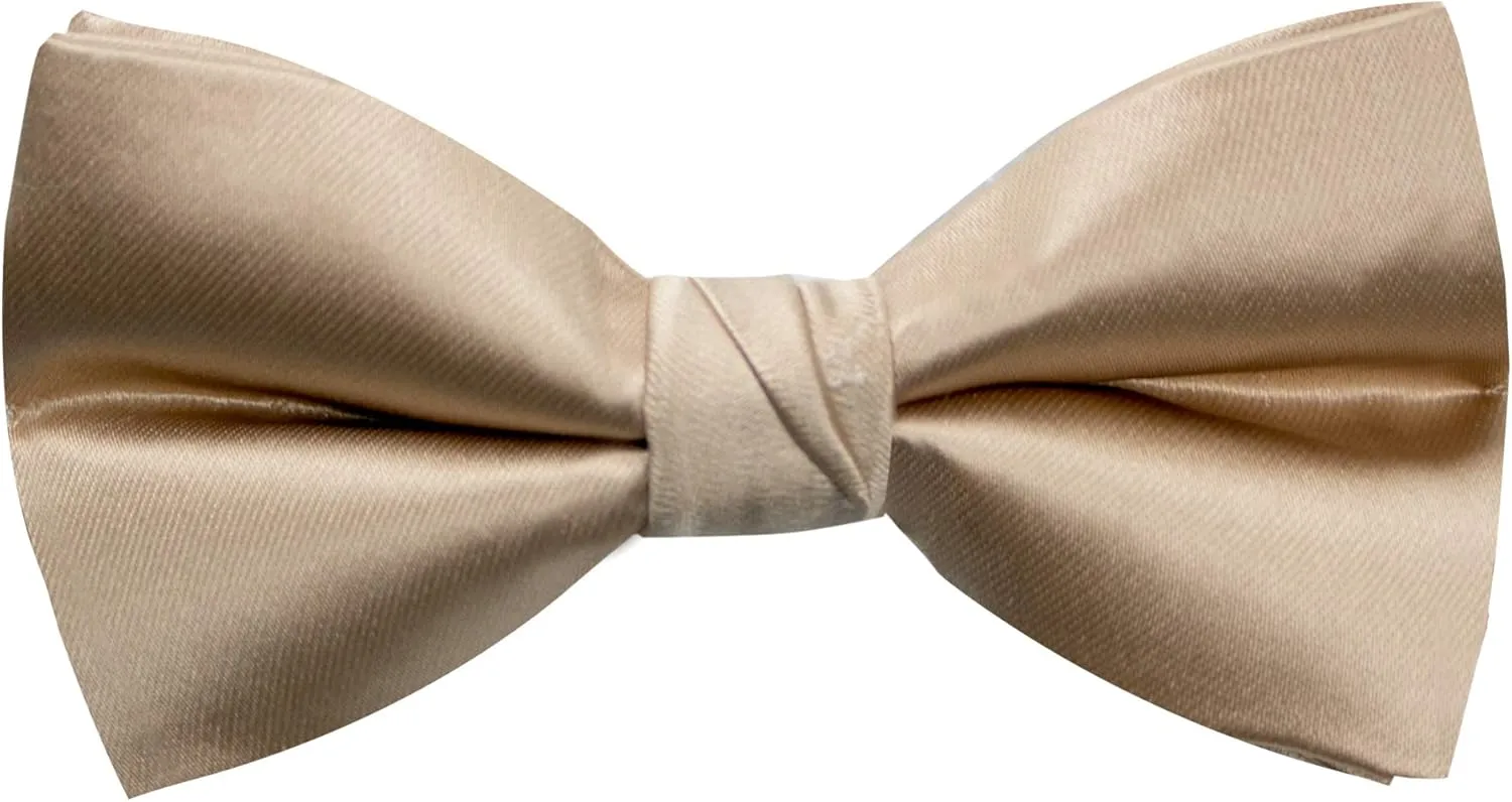 Spring Notion Men's Solid Color Satin Microfiber Bow Tie