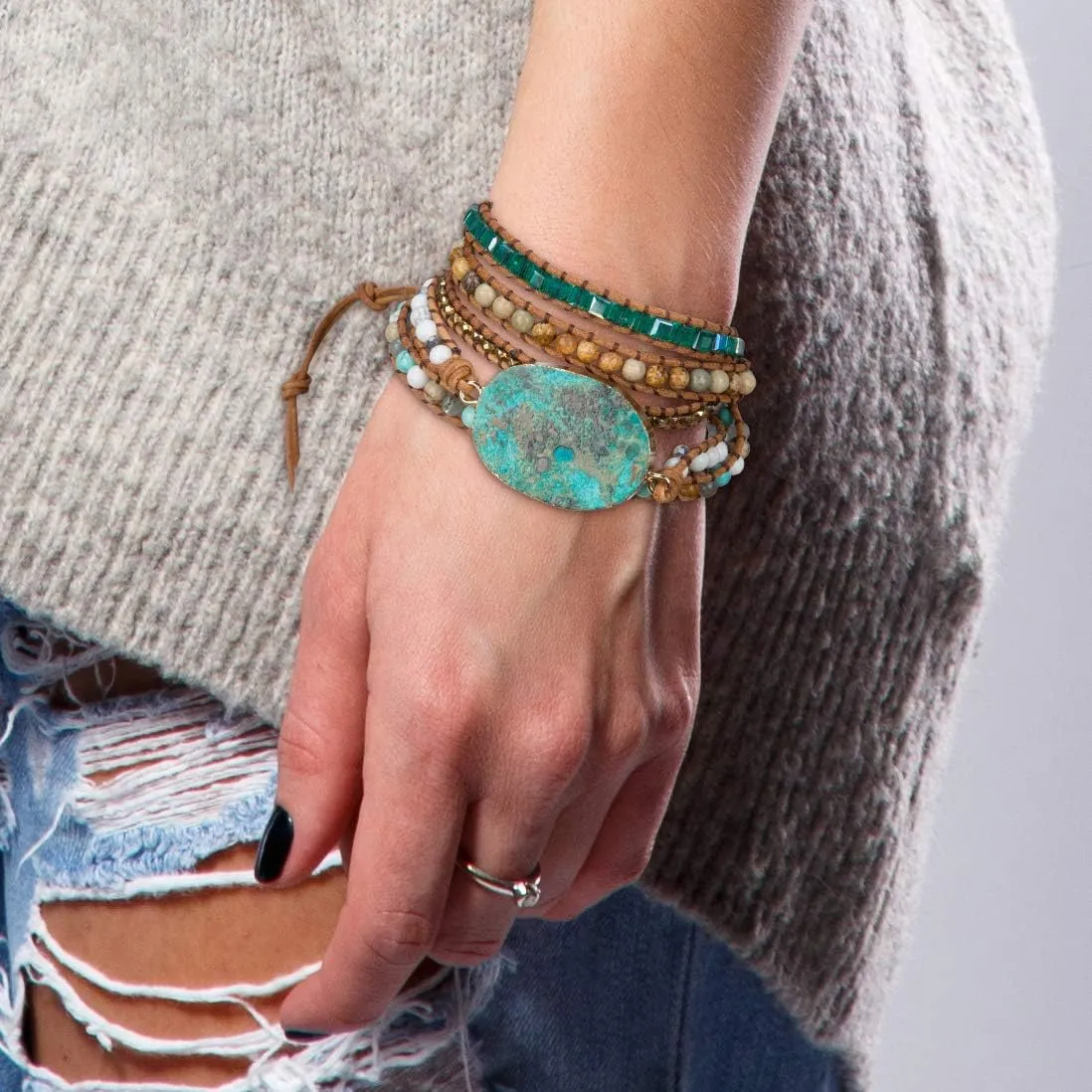 SPUNKYsoul New! Dazzling Handmade Leather Wrap Bracelet Collection