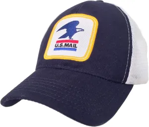 Tee Luv USPS U.S. Mail Eagle Trucker Style Hat (Navy/White)