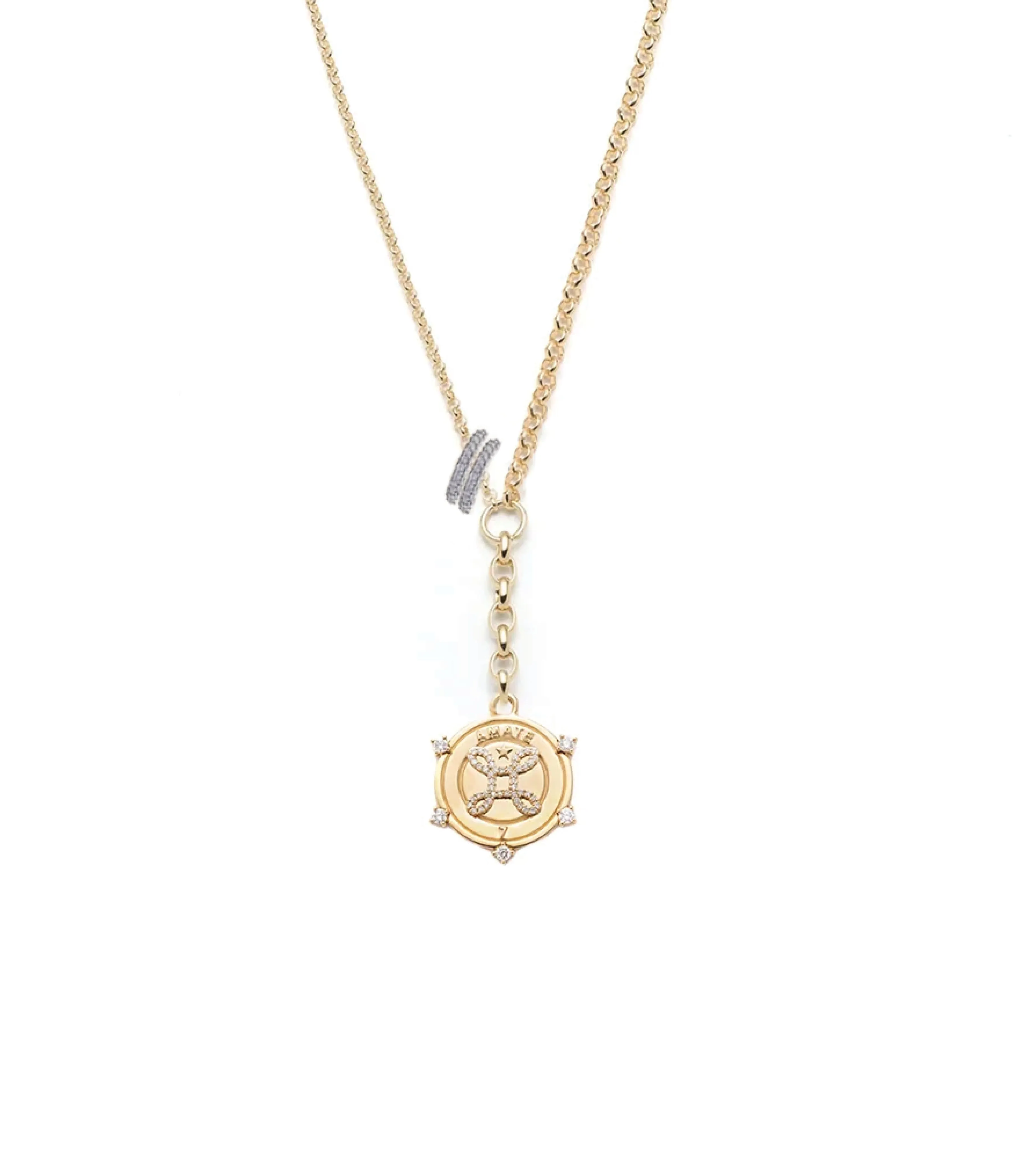 Tenet : Medium Mixed Belcher Extension Necklace with Heart Slides