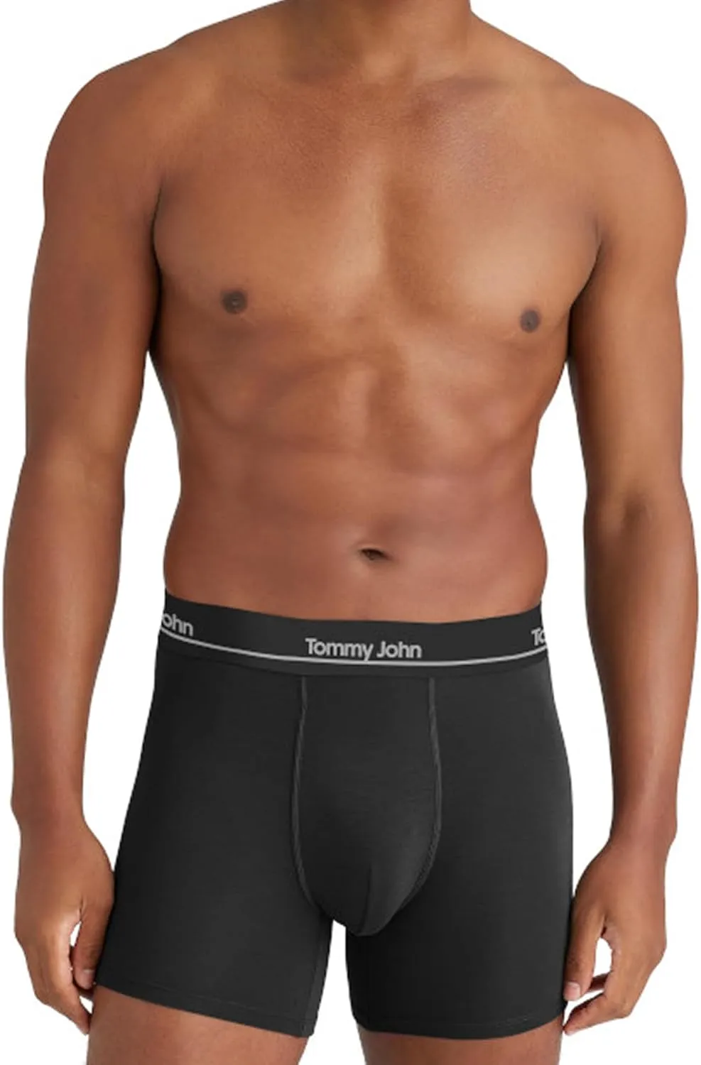 Tommy John Men's Luxe Boxer Briefs Underwear - 4" 3-Pack, Viscose Derived From Bamboo, Stay-Put Waistband & Support Pouch