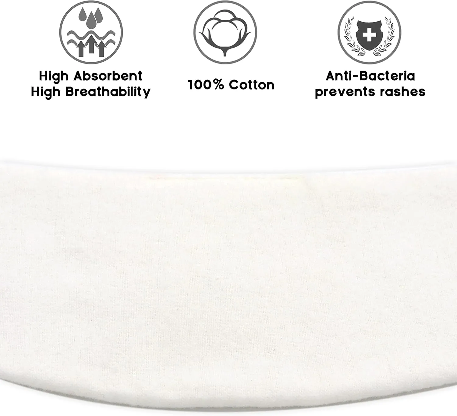 Tummy Liners for Sweat Rash -Brushed Cotton on Both Sides- Plus Size Under Belly Sweat Liners Belly Pad Belly Band for Skin Rash  3PCS (Large)