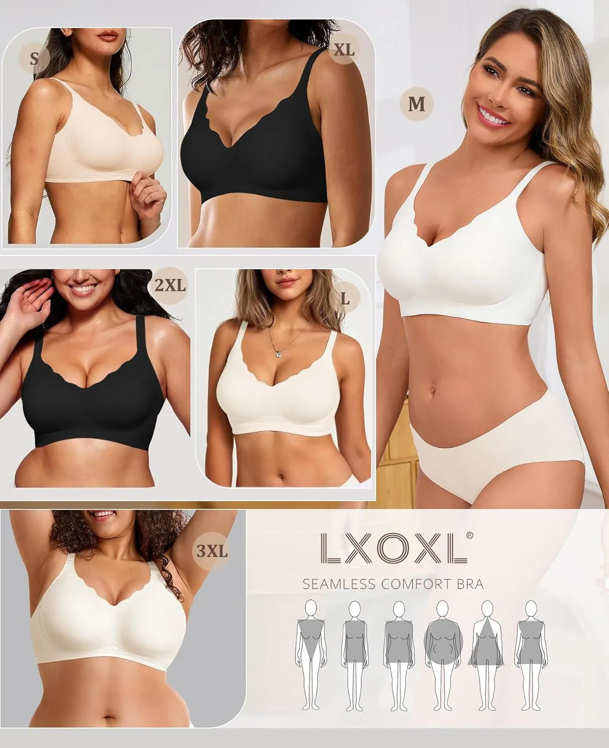 Wireless Bras for Women No Underwire Seamless Push Up Full Coverage Everyday Bra Comfortable Supportive Tshirt Bralette