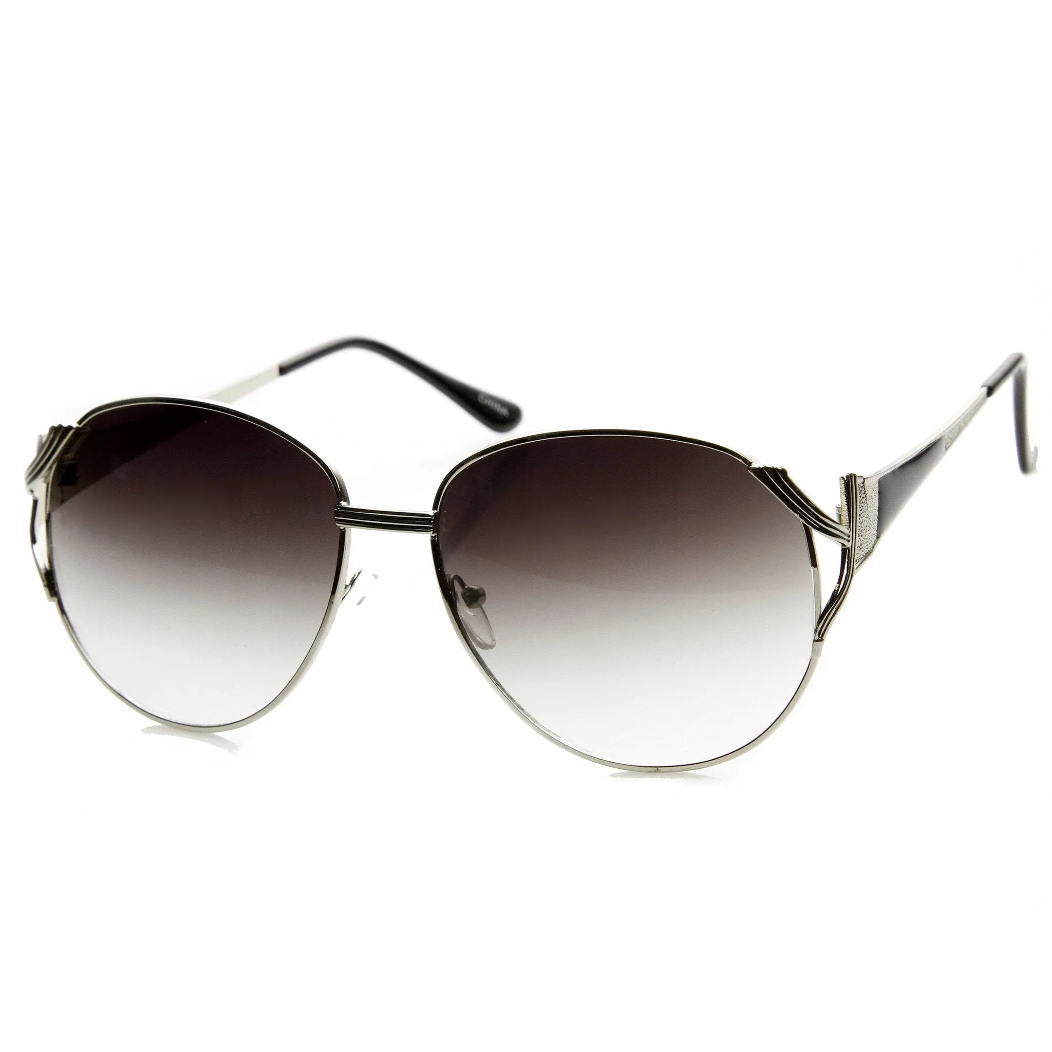 Womens Designer Oversize Metal Fashion Sunglasses 9191