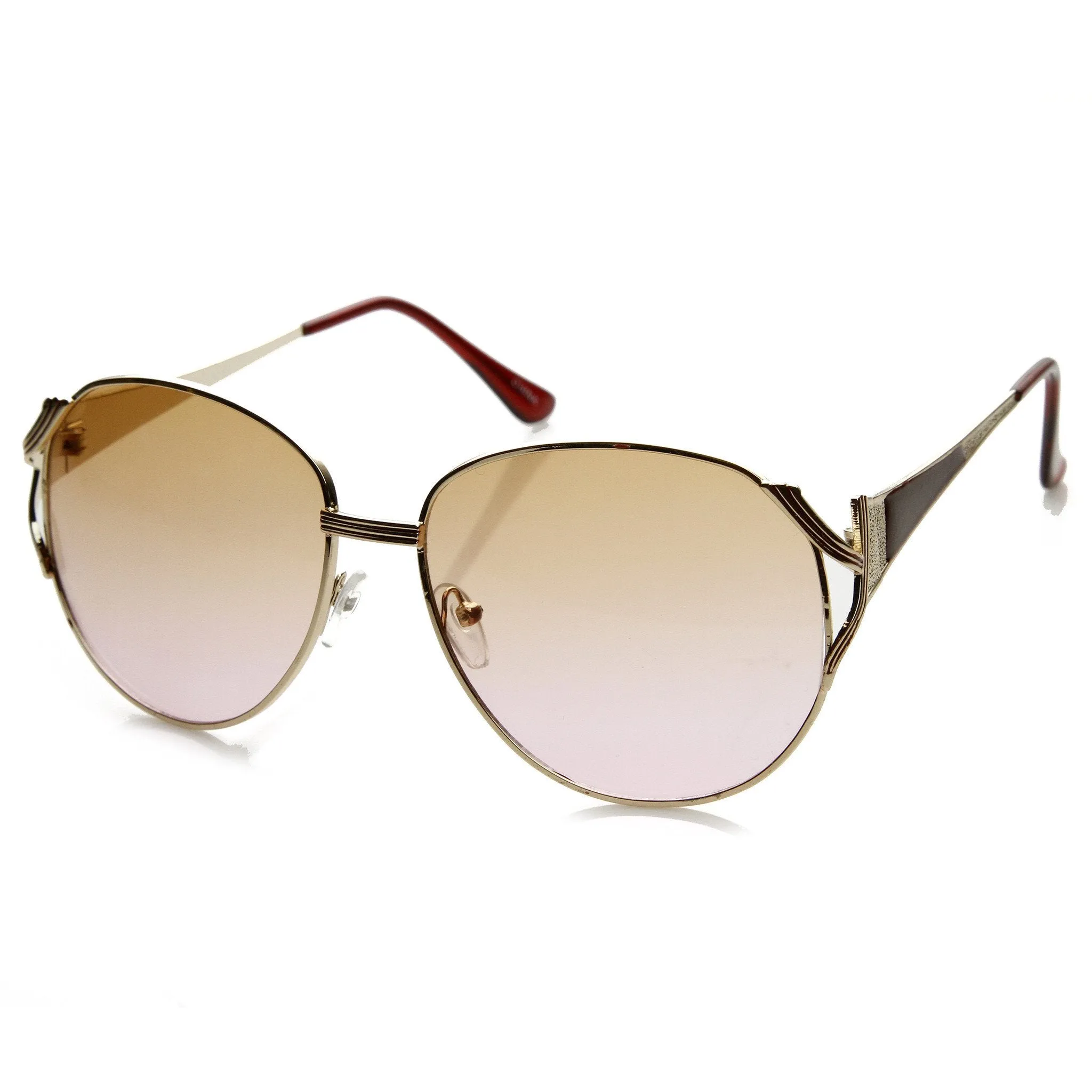 Womens Designer Oversize Metal Fashion Sunglasses 9191