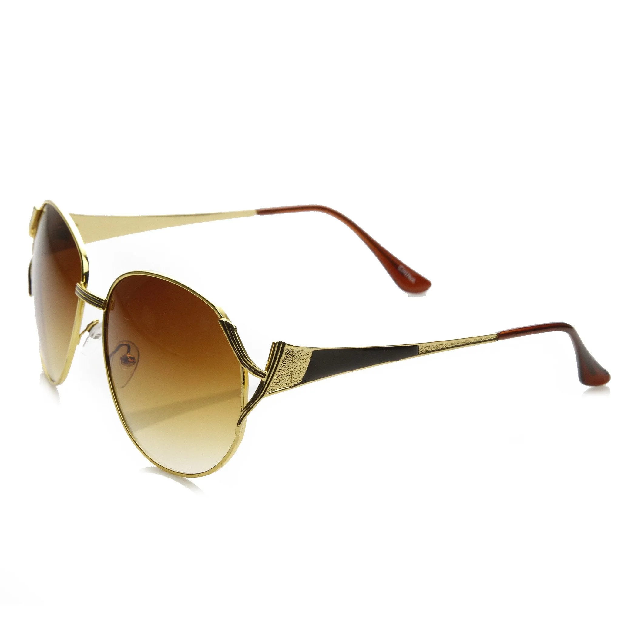 Womens Designer Oversize Metal Fashion Sunglasses 9191