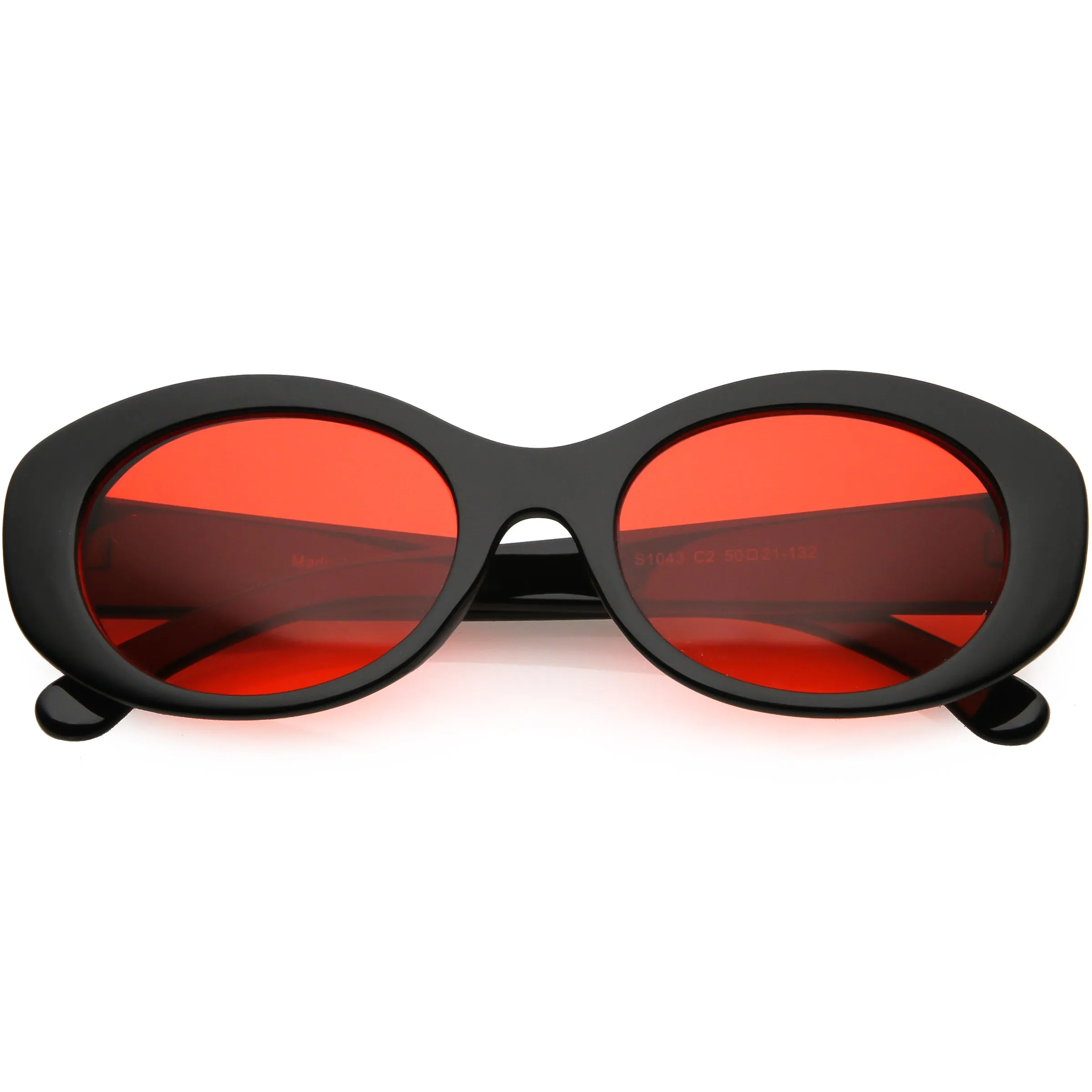 Women's Retro Oval Clout Thick Frame Sunglasses C867