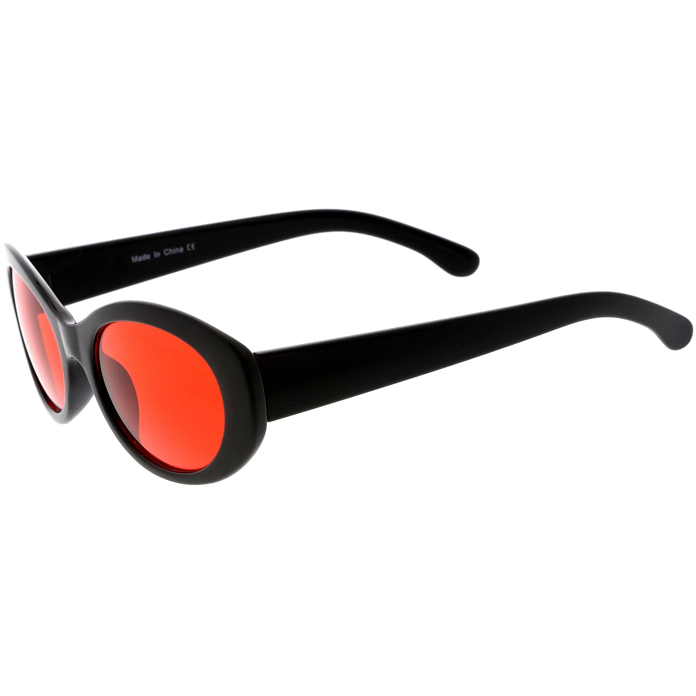Women's Retro Oval Clout Thick Frame Sunglasses C867