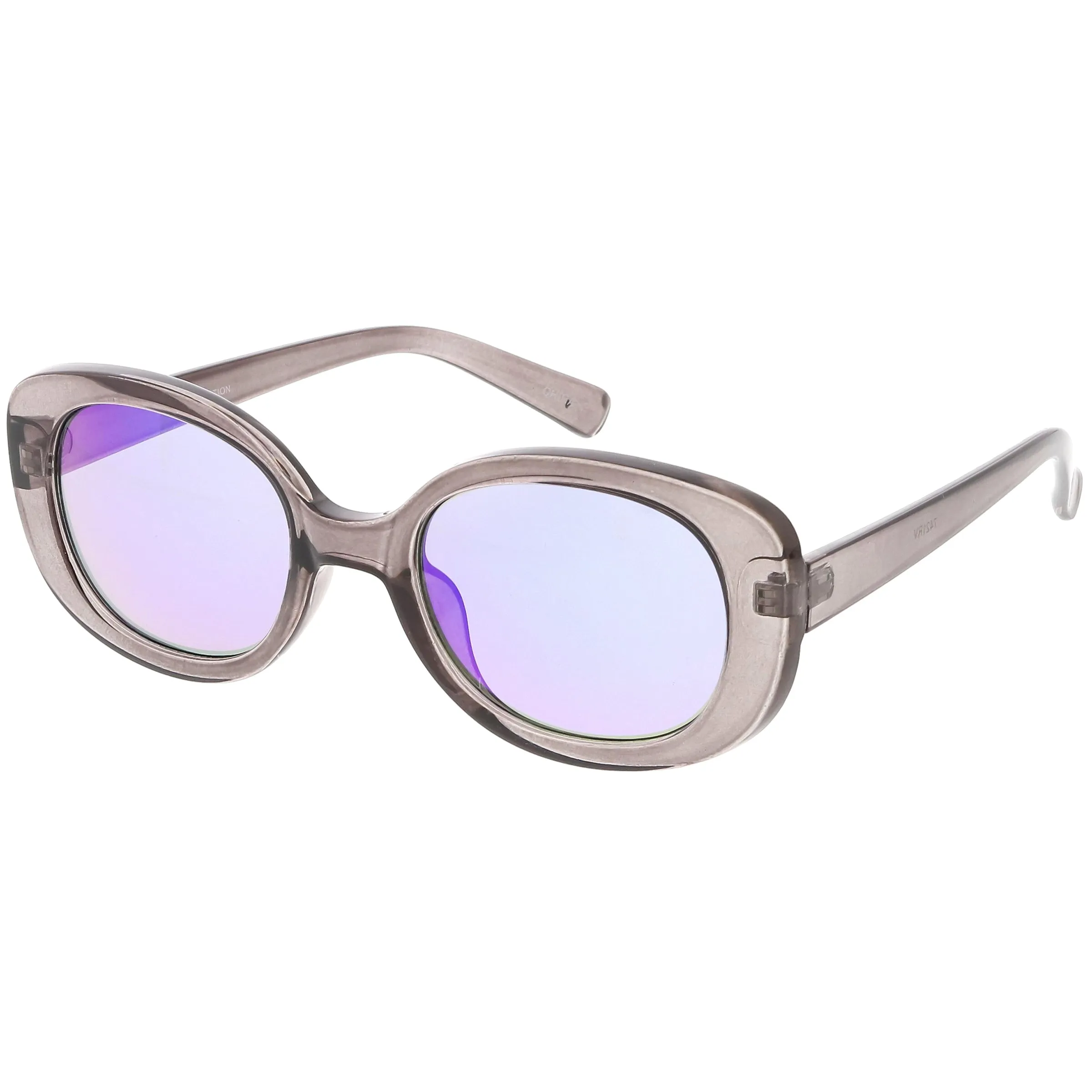 Women's Rounded Retro 1950's Thick Frame Sunglasses C557