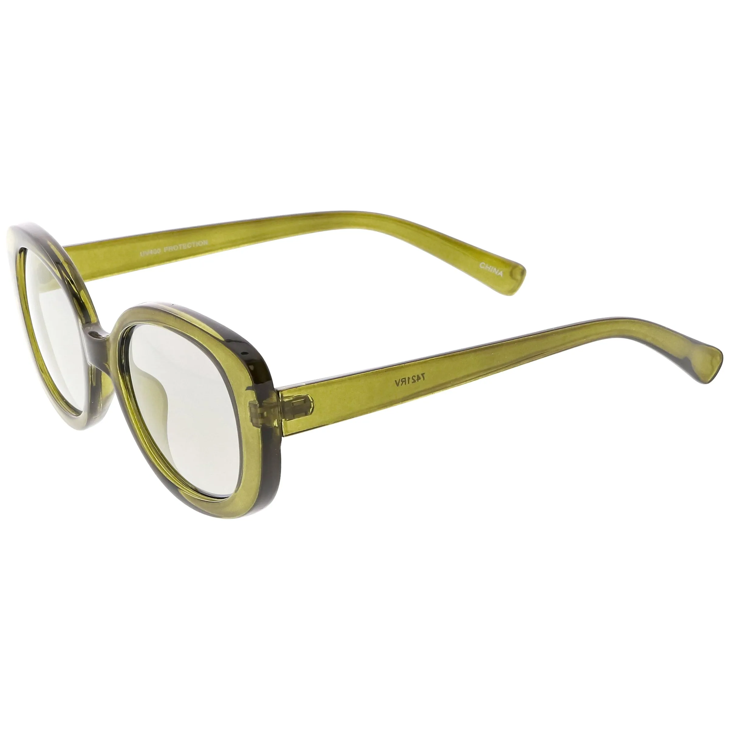 Women's Rounded Retro 1950's Thick Frame Sunglasses C557