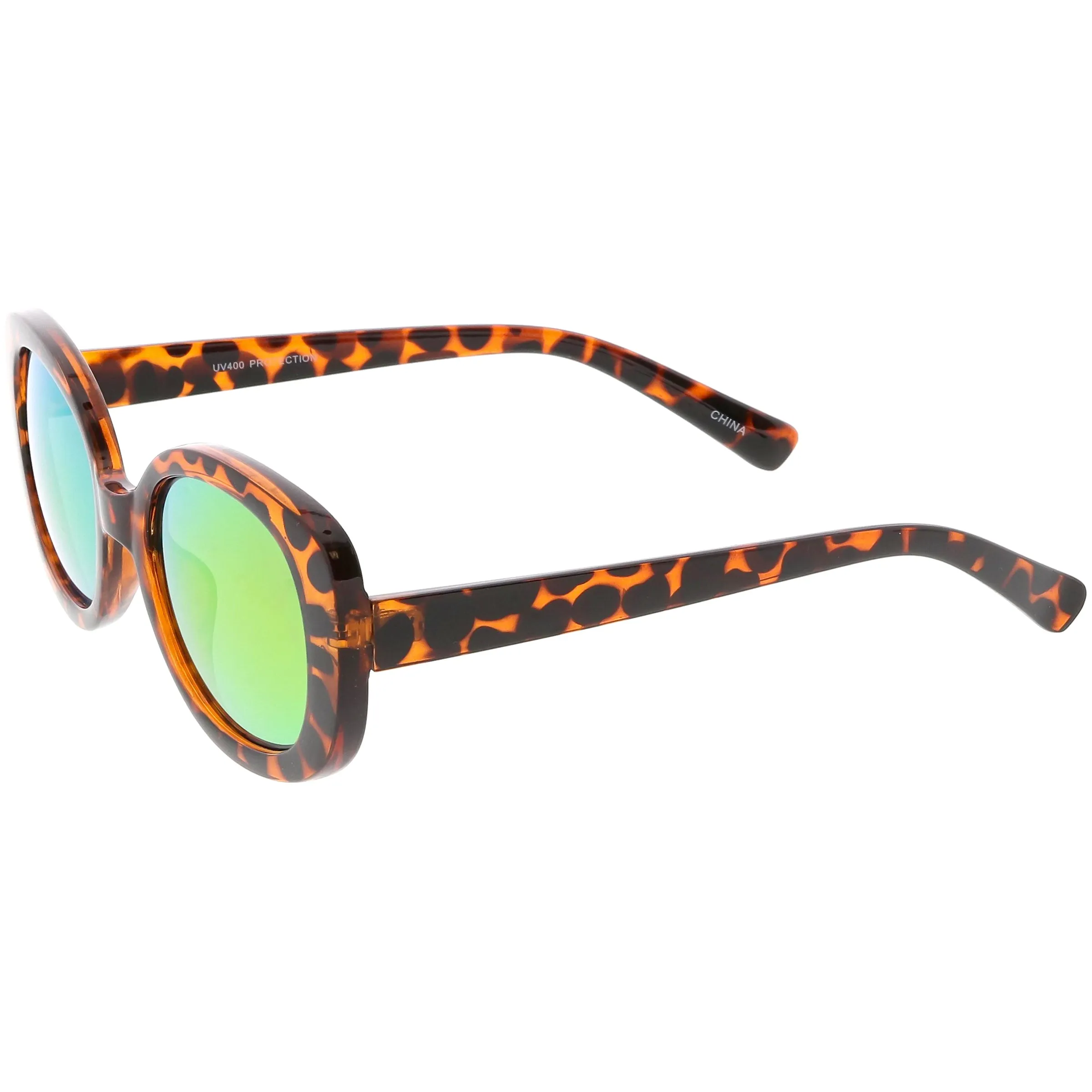Women's Rounded Retro 1950's Thick Frame Sunglasses C557