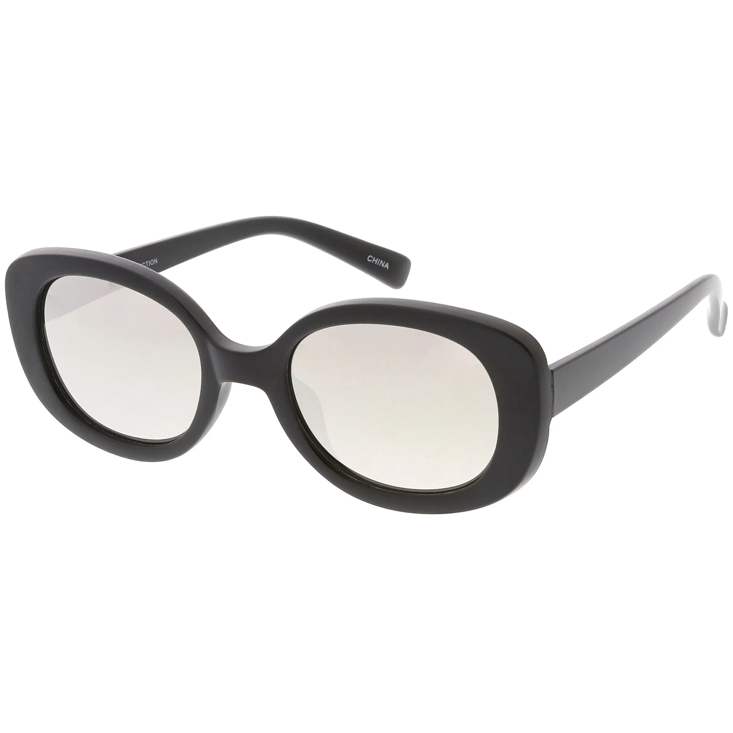 Women's Rounded Retro 1950's Thick Frame Sunglasses C557