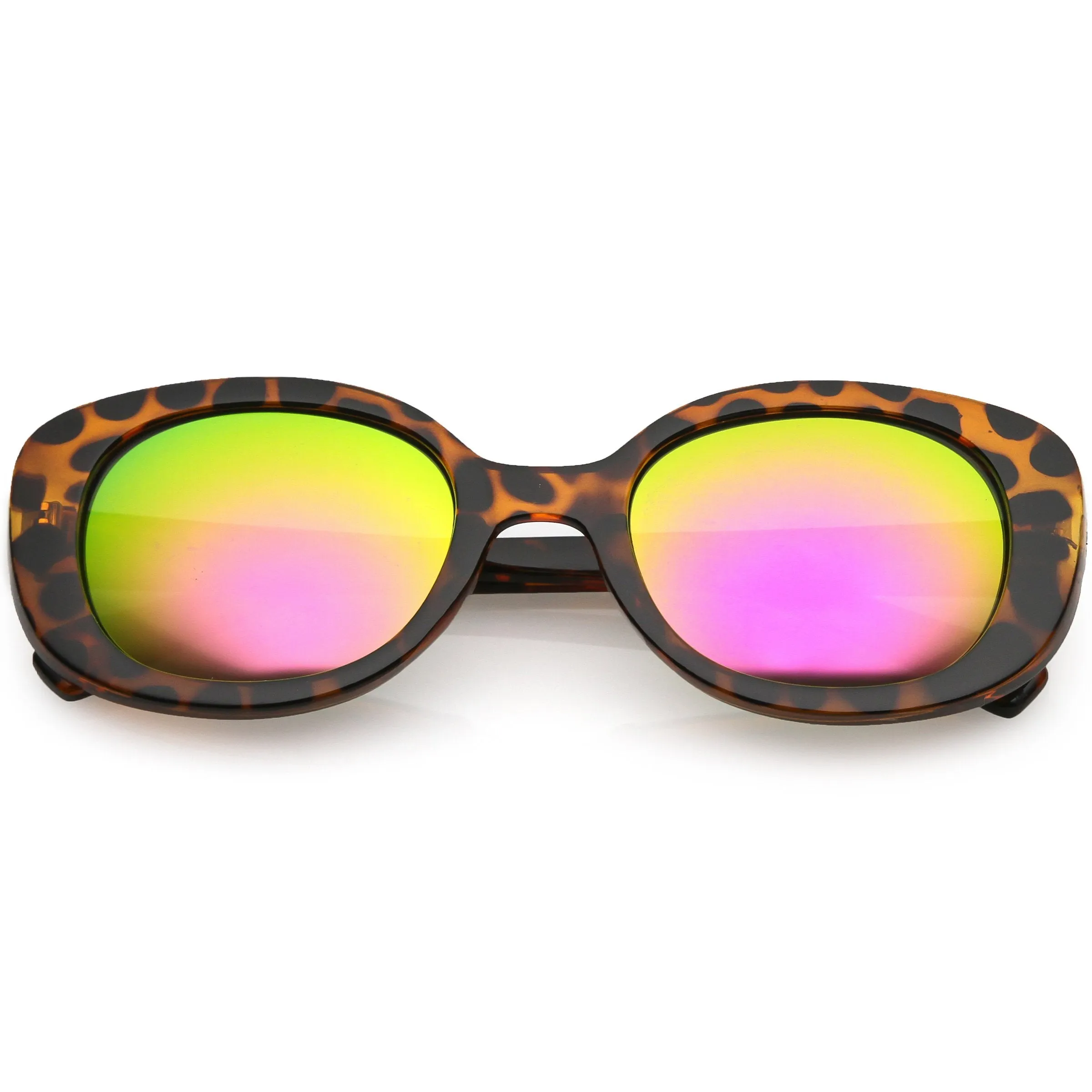 Women's Rounded Retro 1950's Thick Frame Sunglasses C557