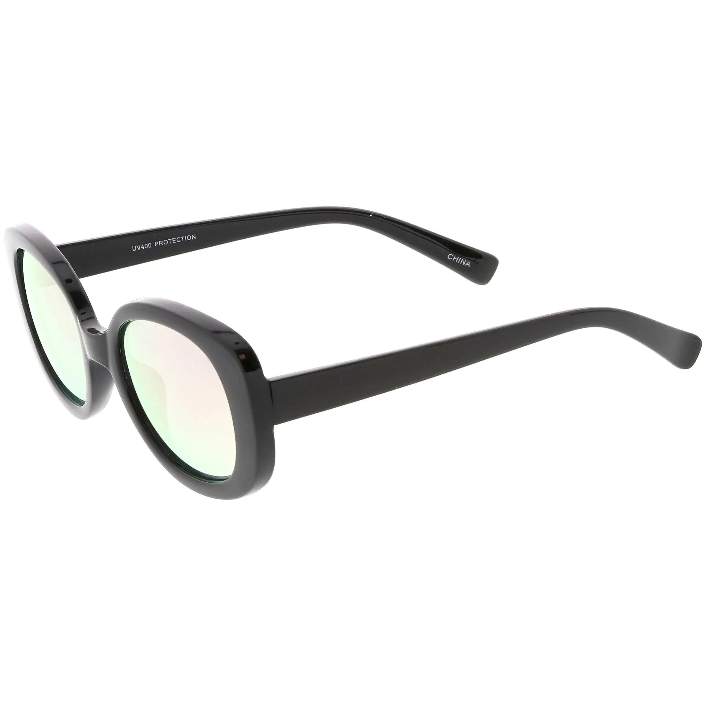 Women's Rounded Retro 1950's Thick Frame Sunglasses C557