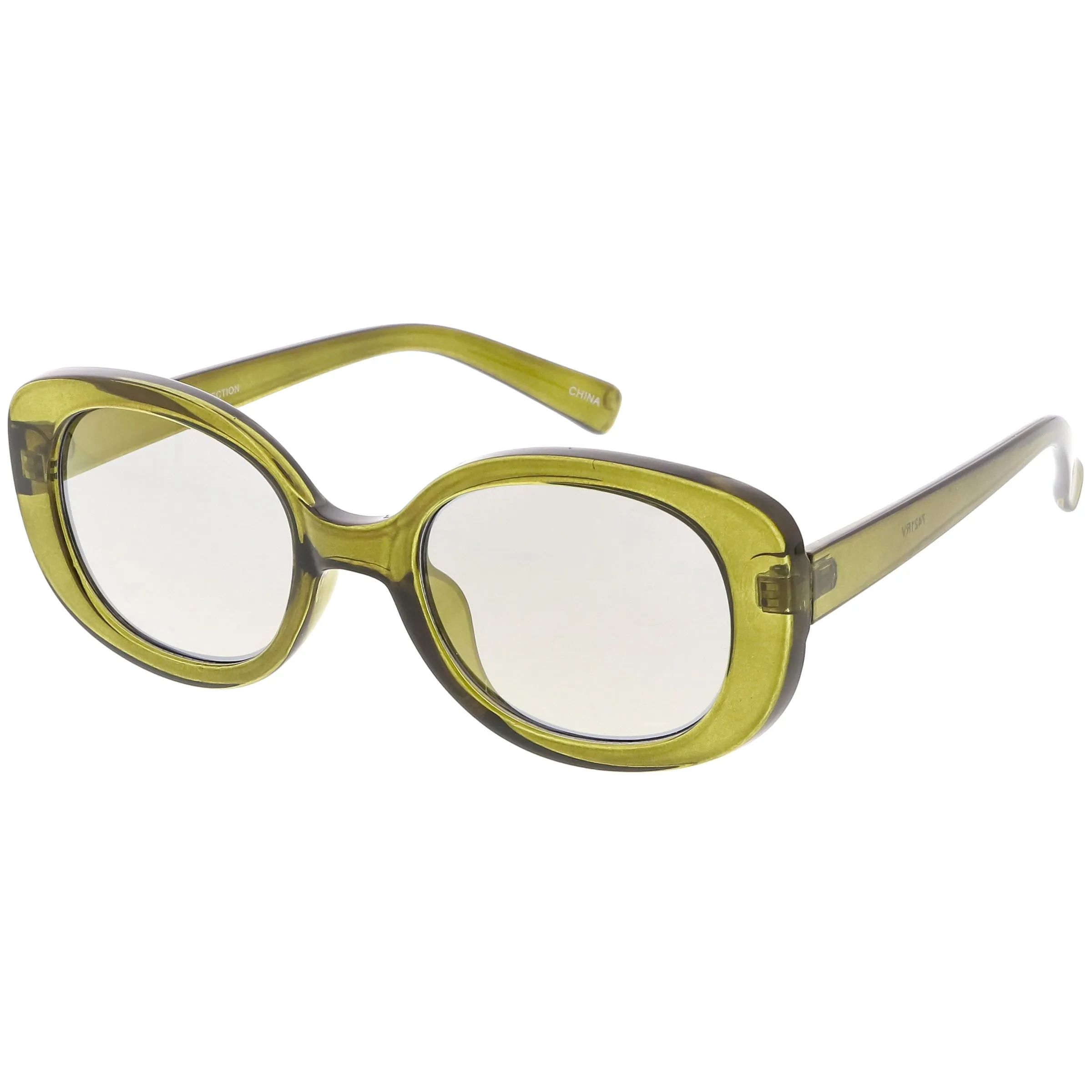 Women's Rounded Retro 1950's Thick Frame Sunglasses C557