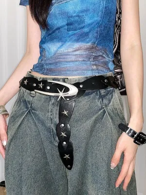 Y2k chic stars wide waist belt