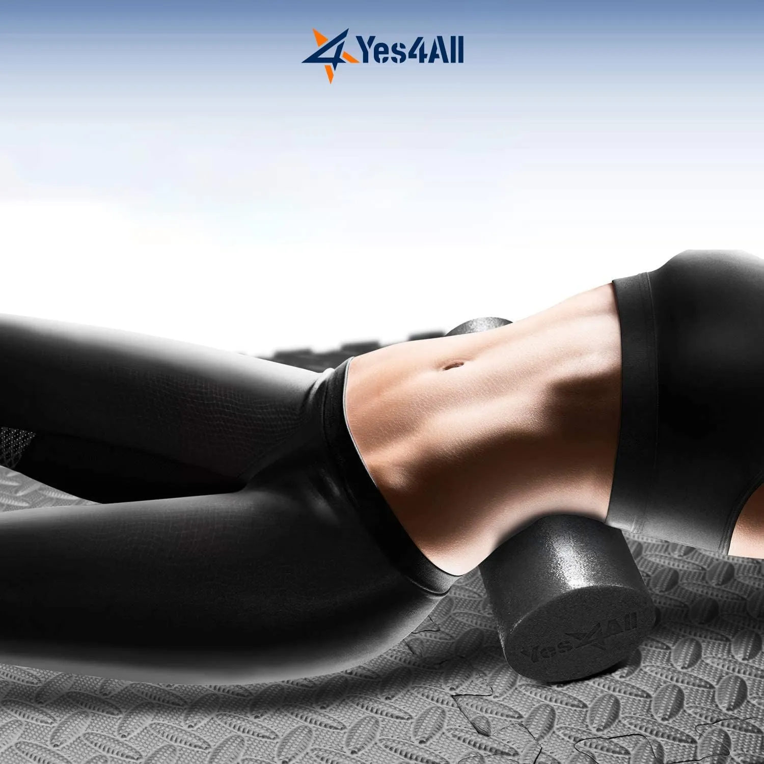 Yes4All Medium Firm Round PE Foam Roller for Pilates, Yoga, Stretching, Balance & Core Exercises