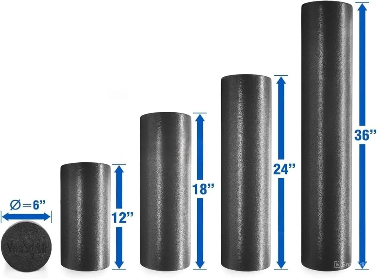 Yes4All Medium Firm Round PE Foam Roller for Pilates, Yoga, Stretching, Balance & Core Exercises