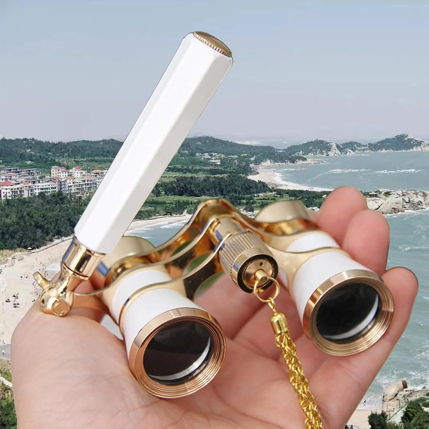 Yourelexit Opera Glasses Binoculars 3X25 Lorgnette Theater Glasses Optical BK9 Mini Compact Lightweight Built-in Foldable Adjustable Handle Vintage for Adults Kids Women in Musical Concert Cinema