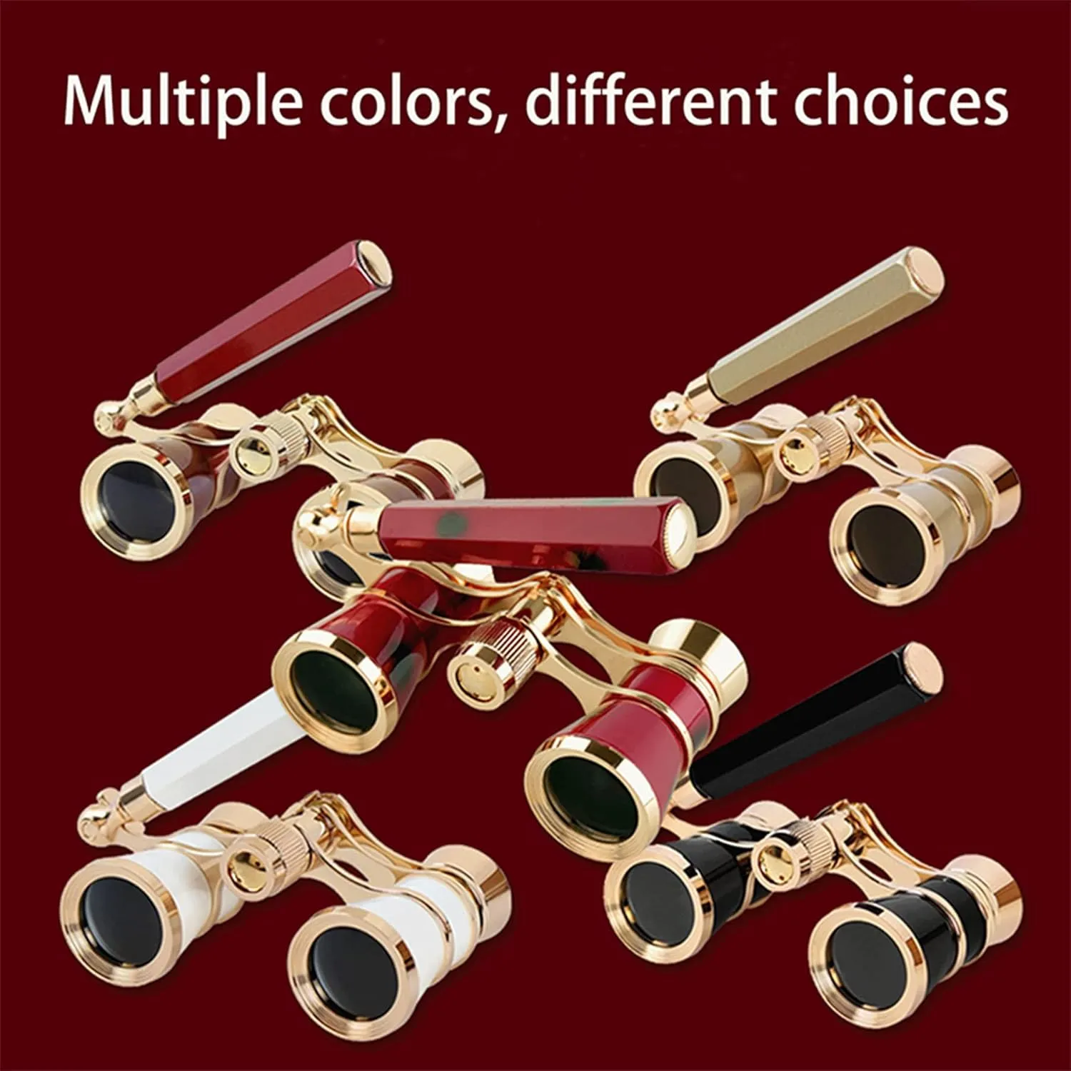 Yourelexit Opera Glasses Binoculars 3X25 Lorgnette Theater Glasses Optical BK9 Mini Compact Lightweight Built-in Foldable Adjustable Handle Vintage for Adults Kids Women in Musical Concert Cinema