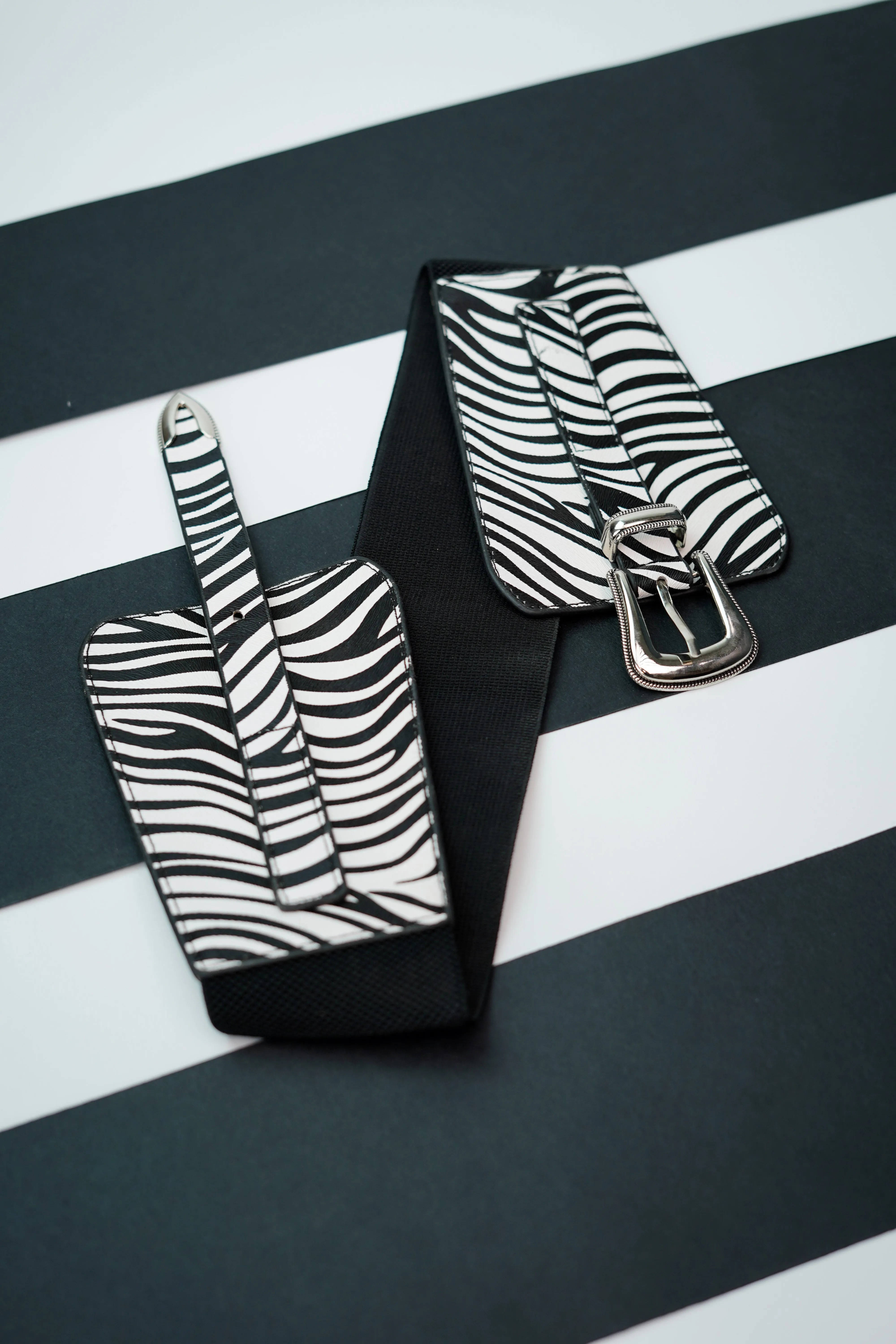 Zebra Print Wide Belt