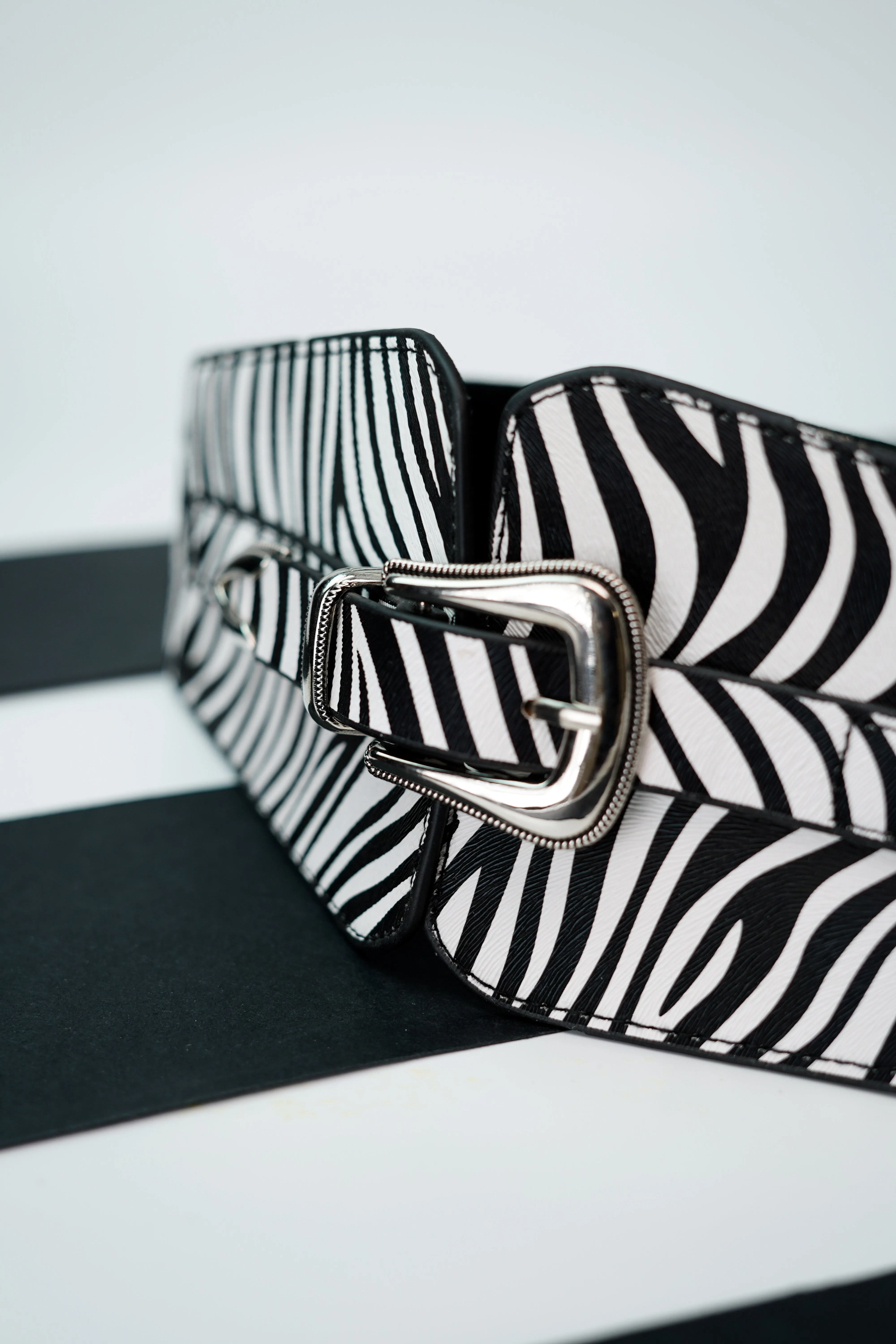 Zebra Print Wide Belt