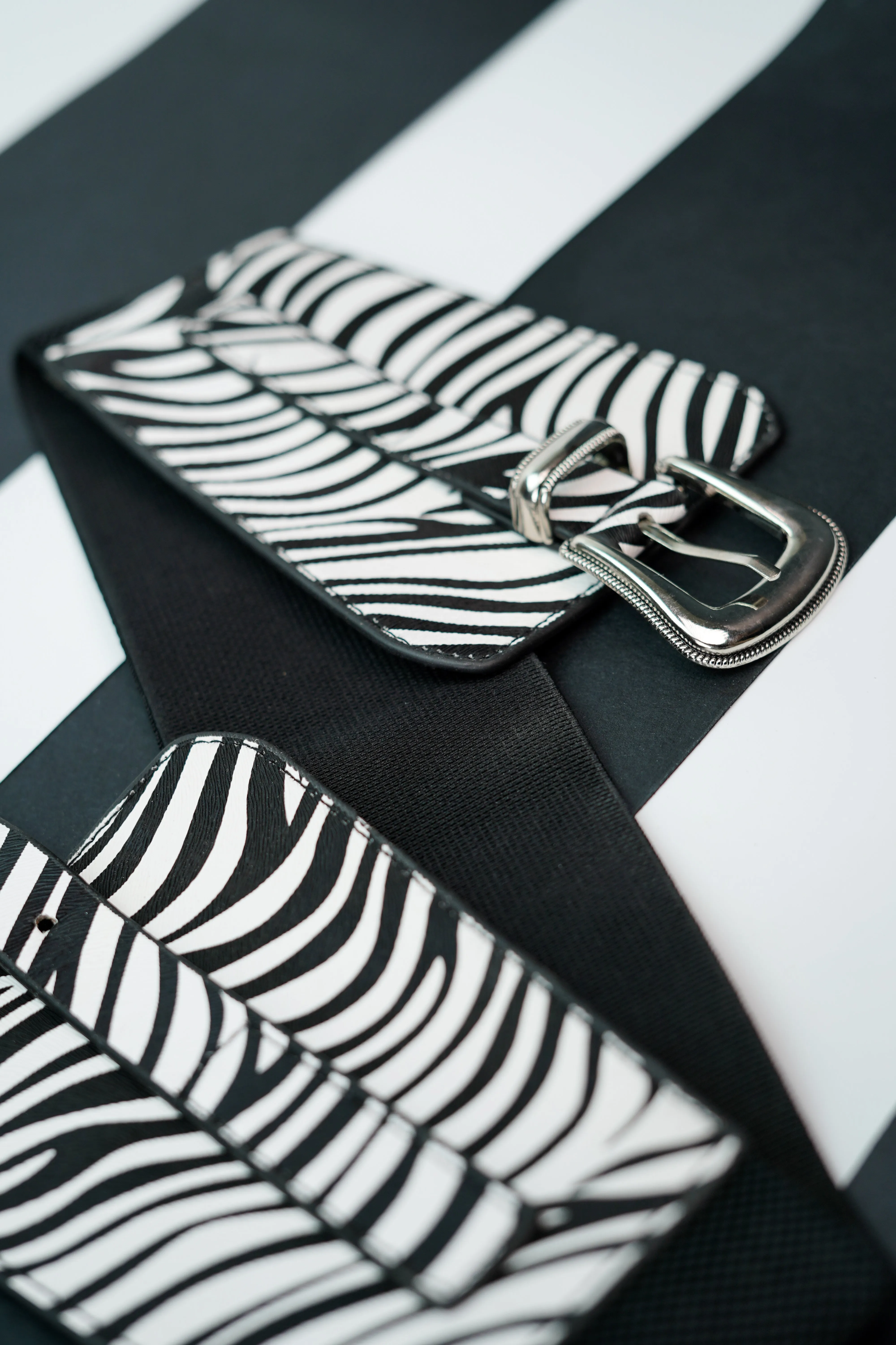 Zebra Print Wide Belt