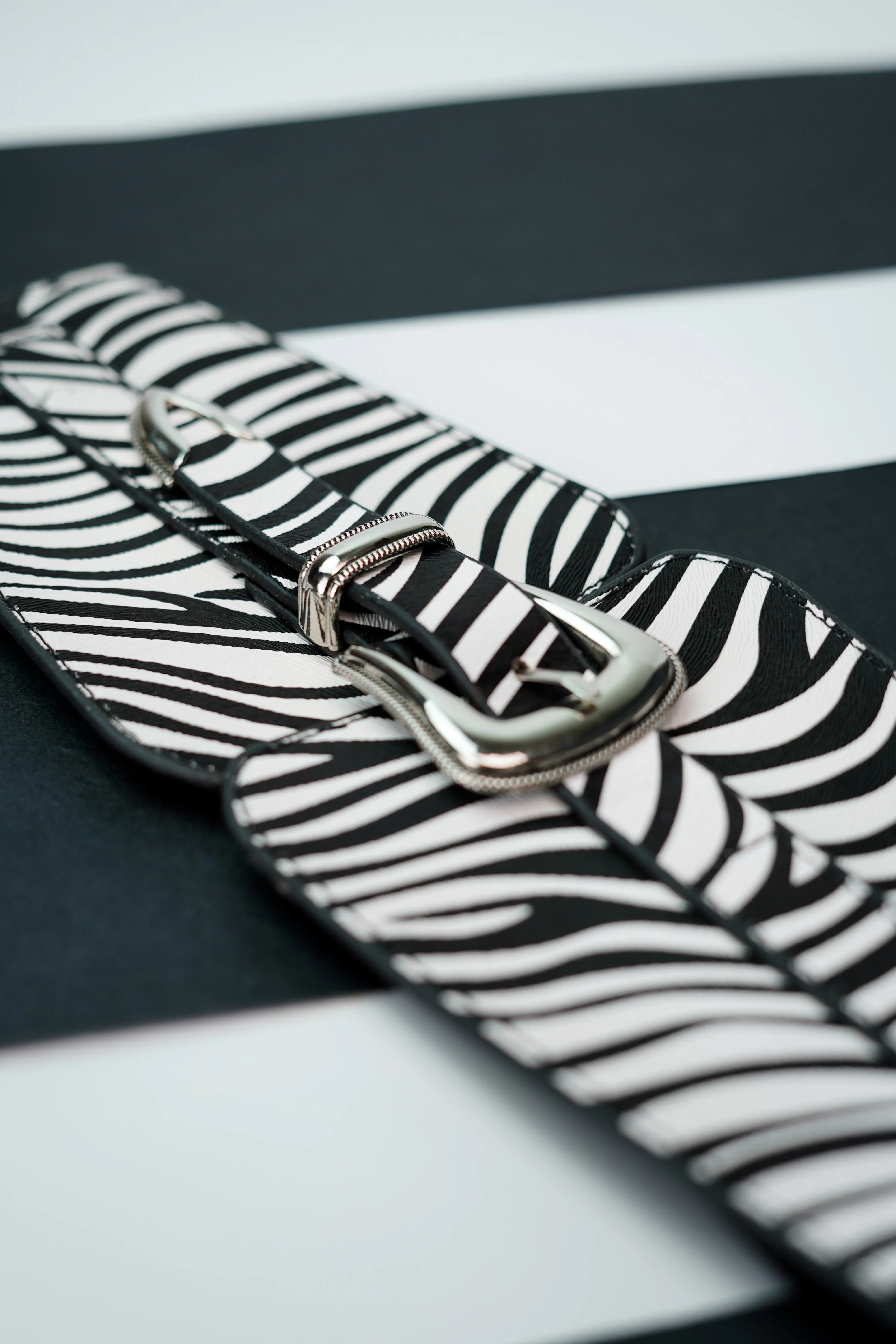 Zebra Print Wide Belt