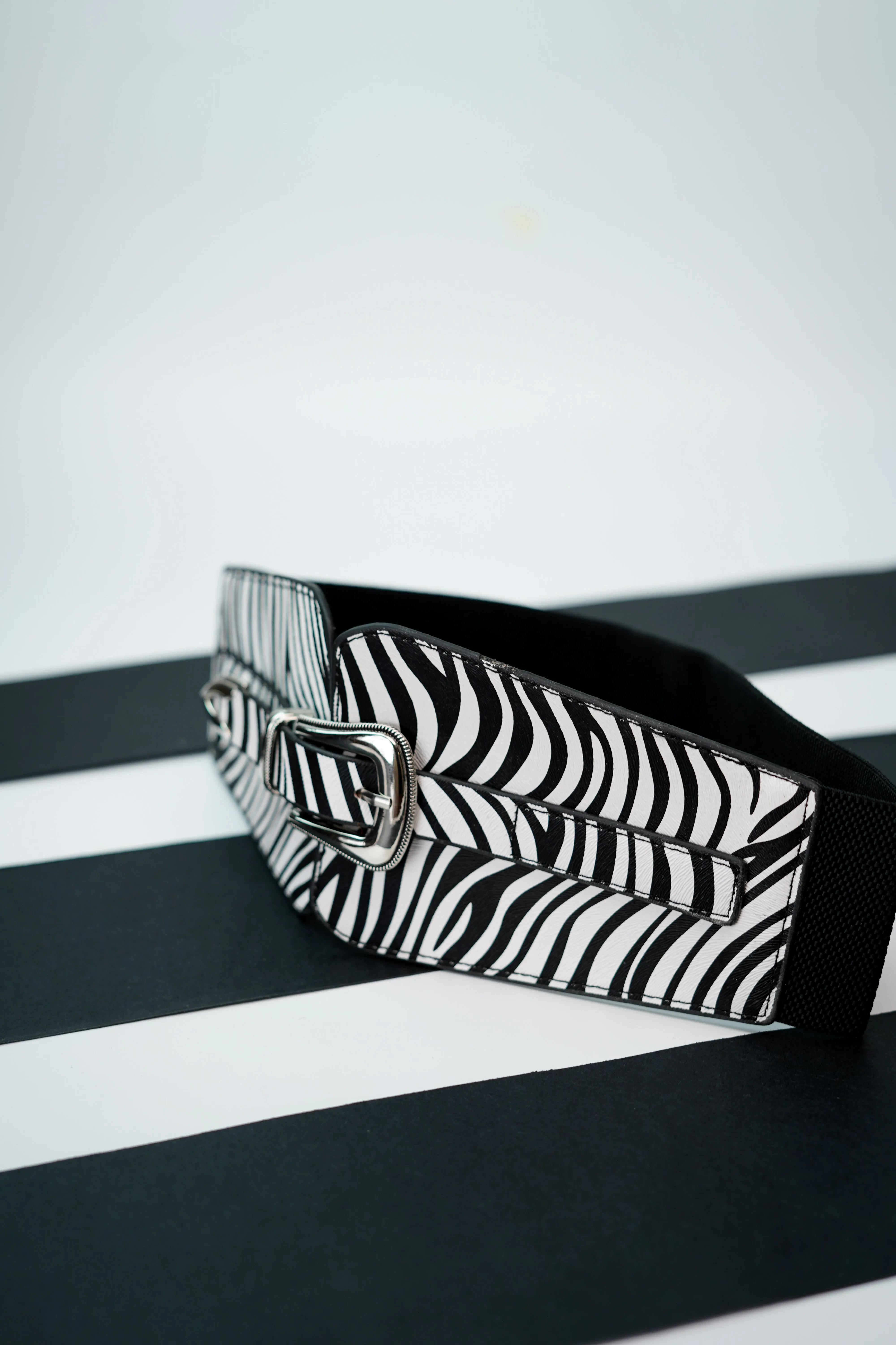 Zebra Print Wide Belt